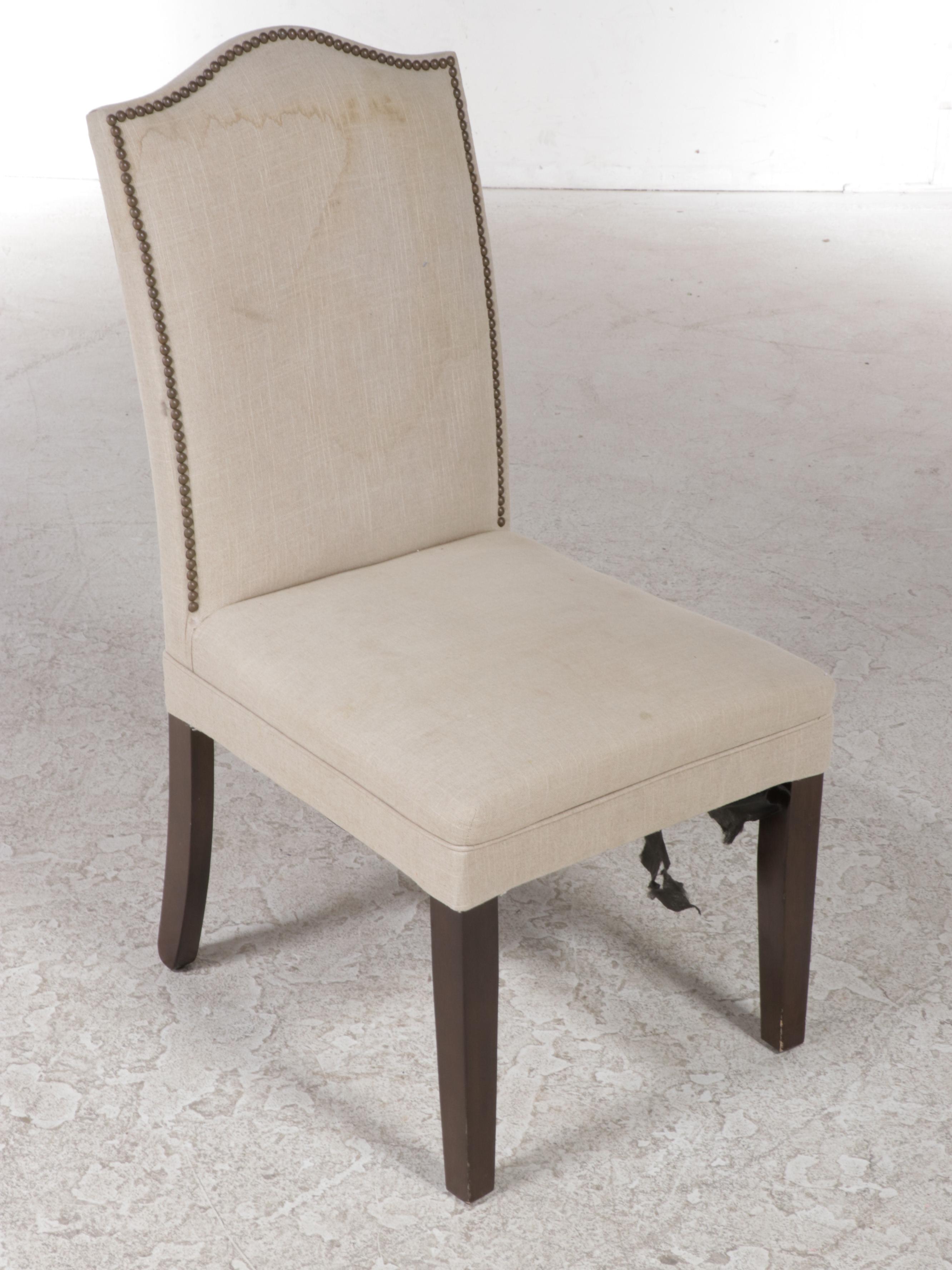 Rustic Oak Desk with Upholstered Side Chair