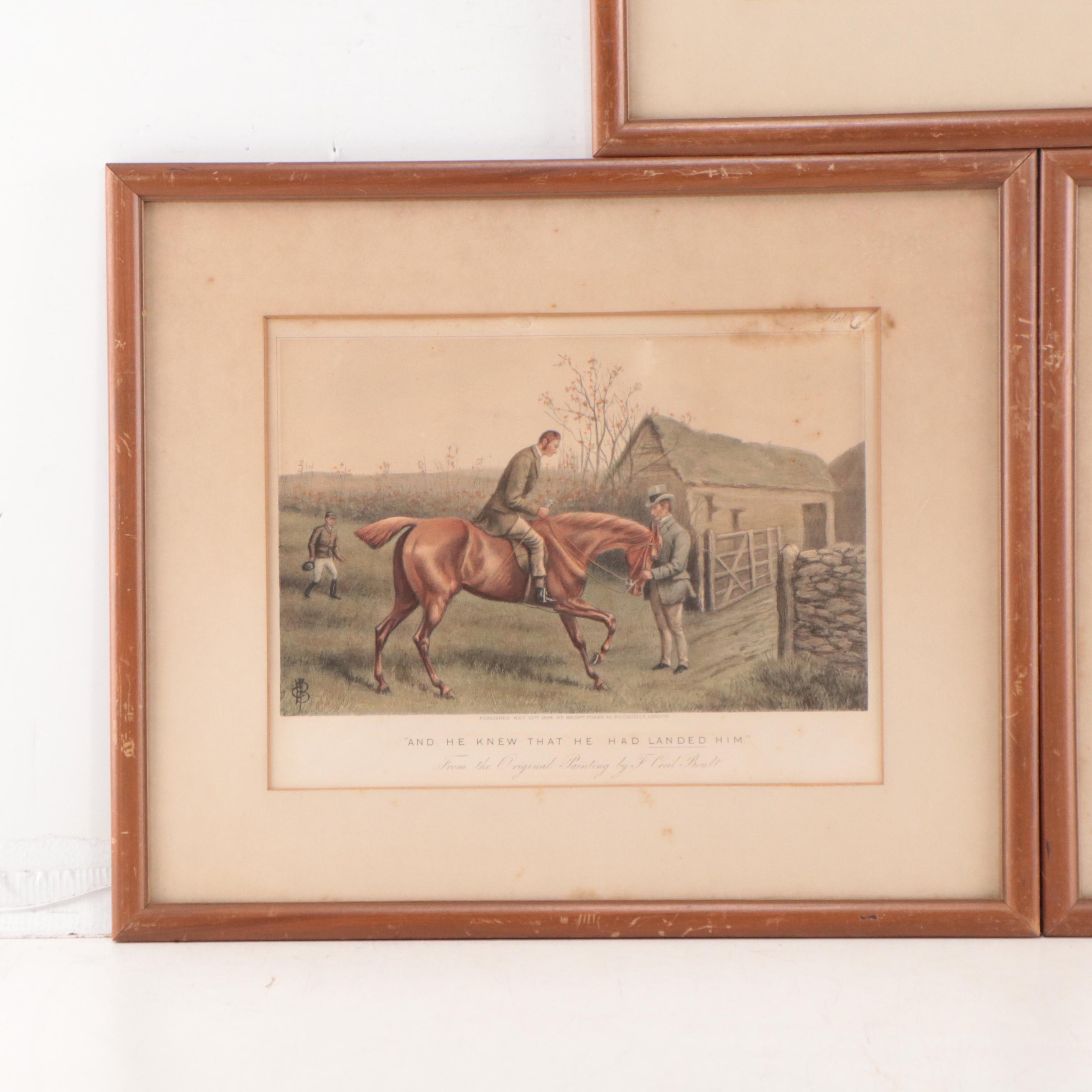 Hand-Colored Lithographs After Francis Cecil Boult of Hunting Scenes