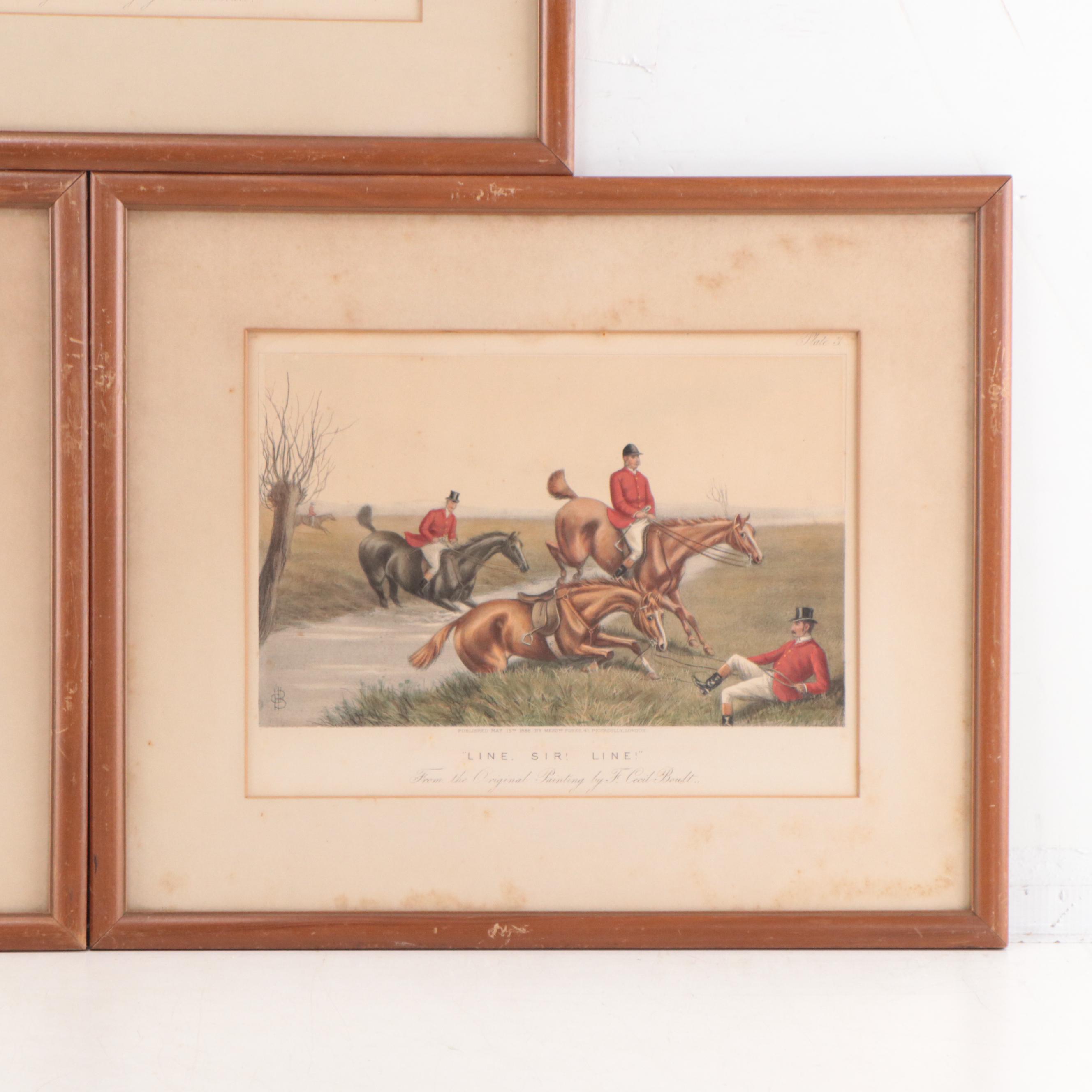 Hand-Colored Lithographs After Francis Cecil Boult of Hunting Scenes