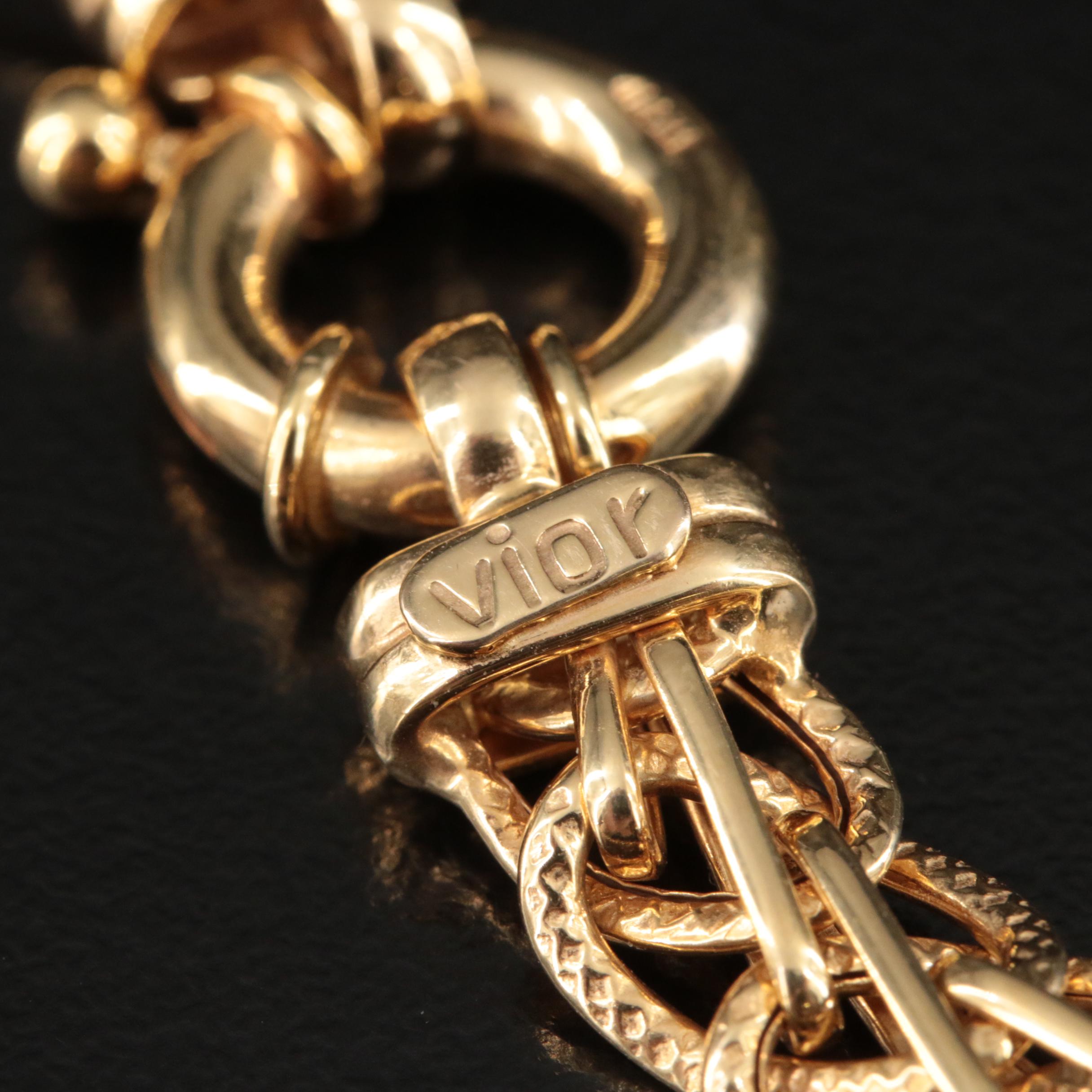 Italian 14K Graduated Fancy Link Necklace