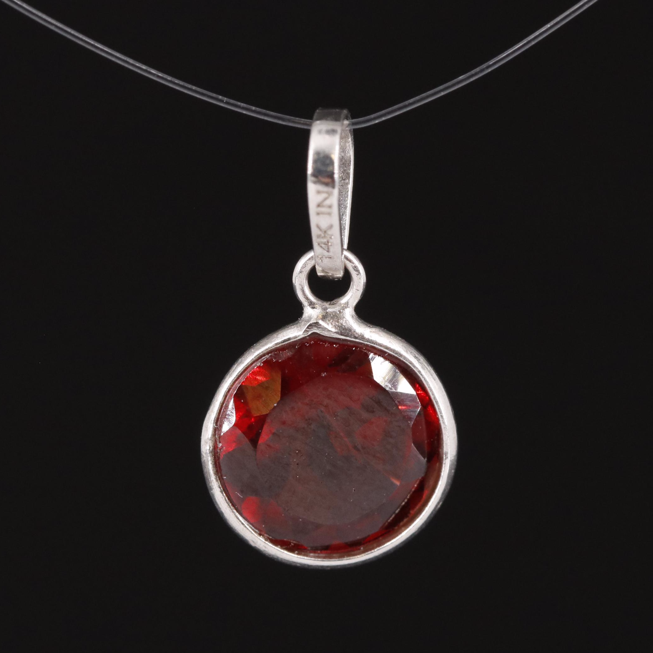 14K Garnet Pendant