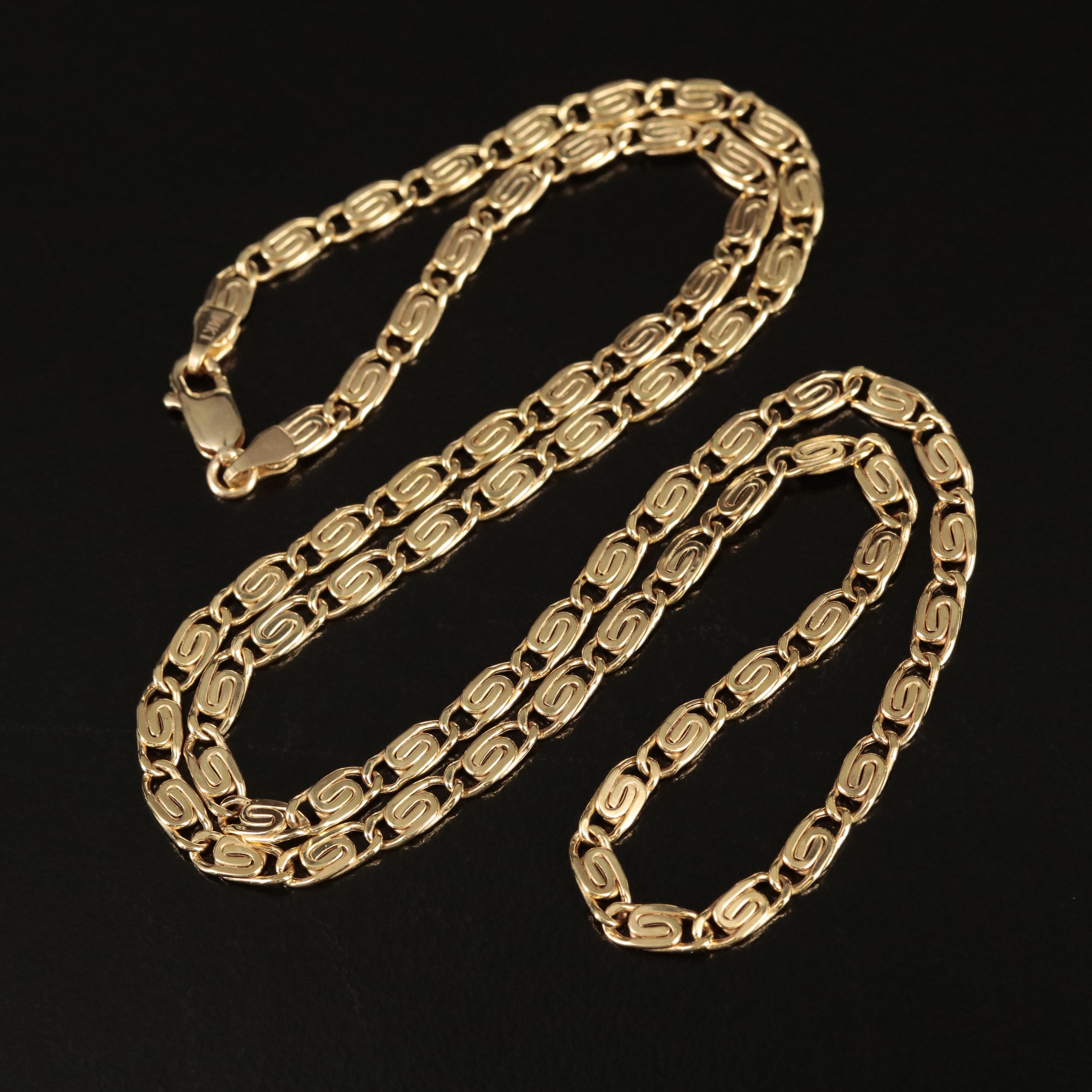 Italian 14K Snail Chain Necklace