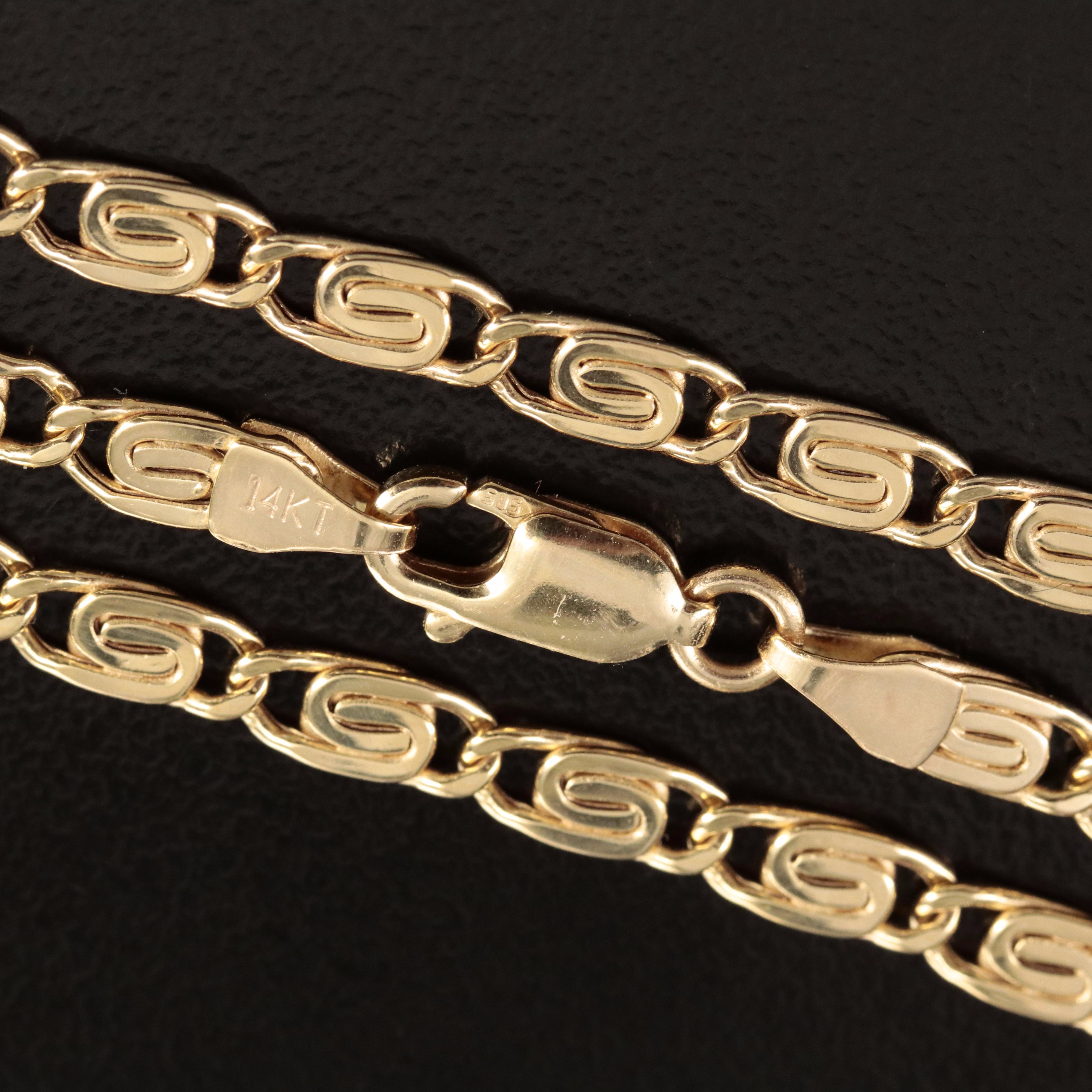 Italian 14K Snail Chain Necklace