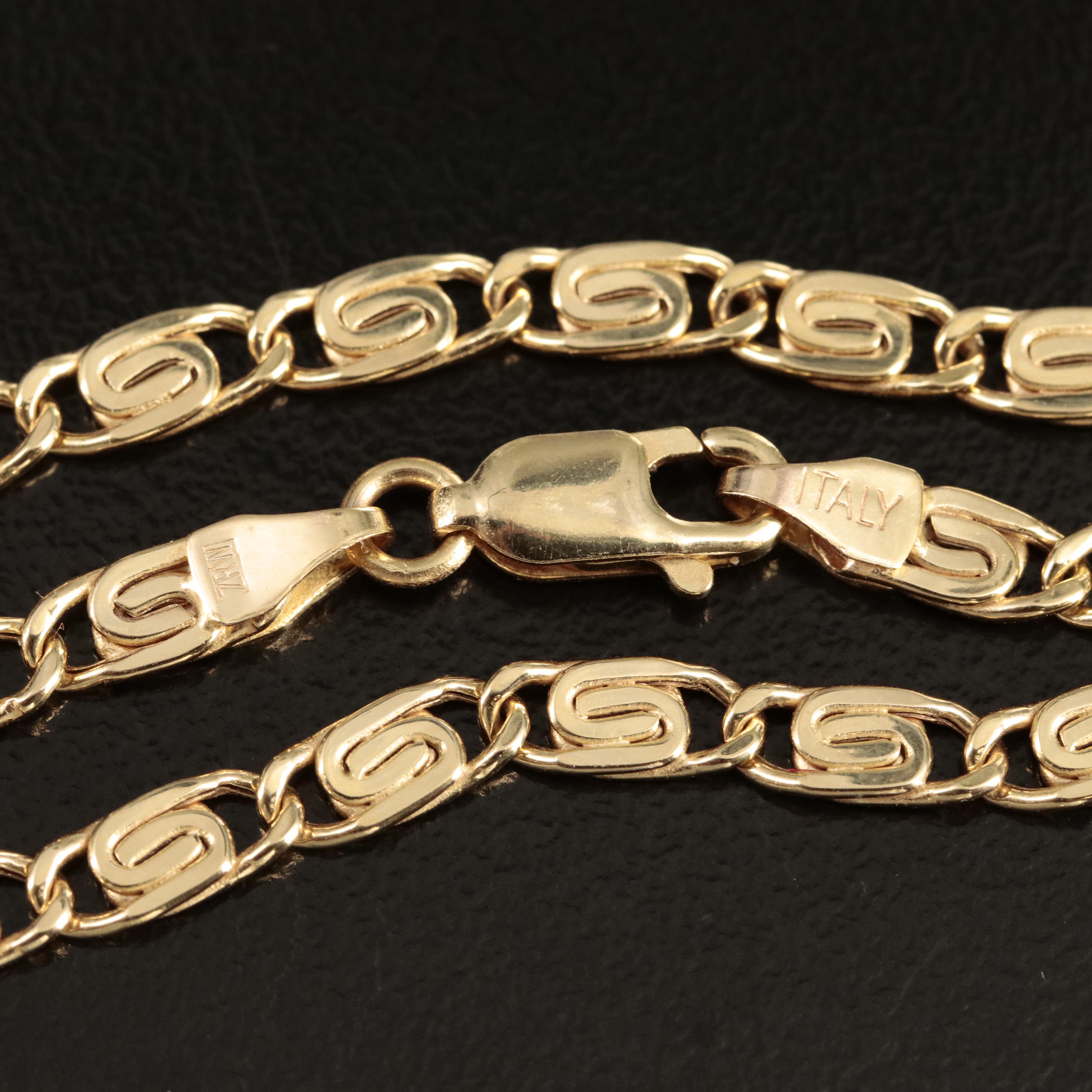 Italian 14K Snail Chain Necklace