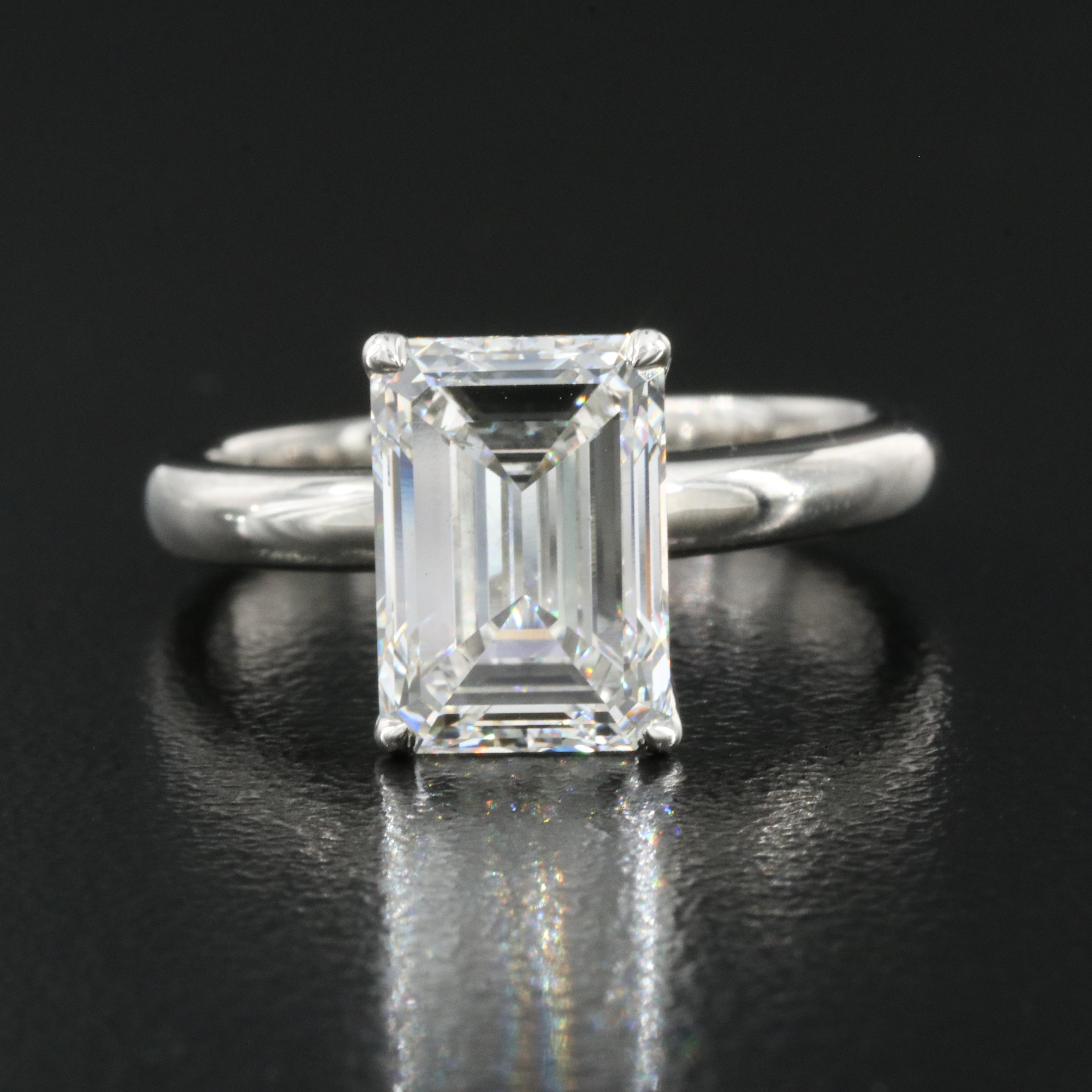 Platinum 2.99 CT Lab Grown Diamond Solitaire Ring