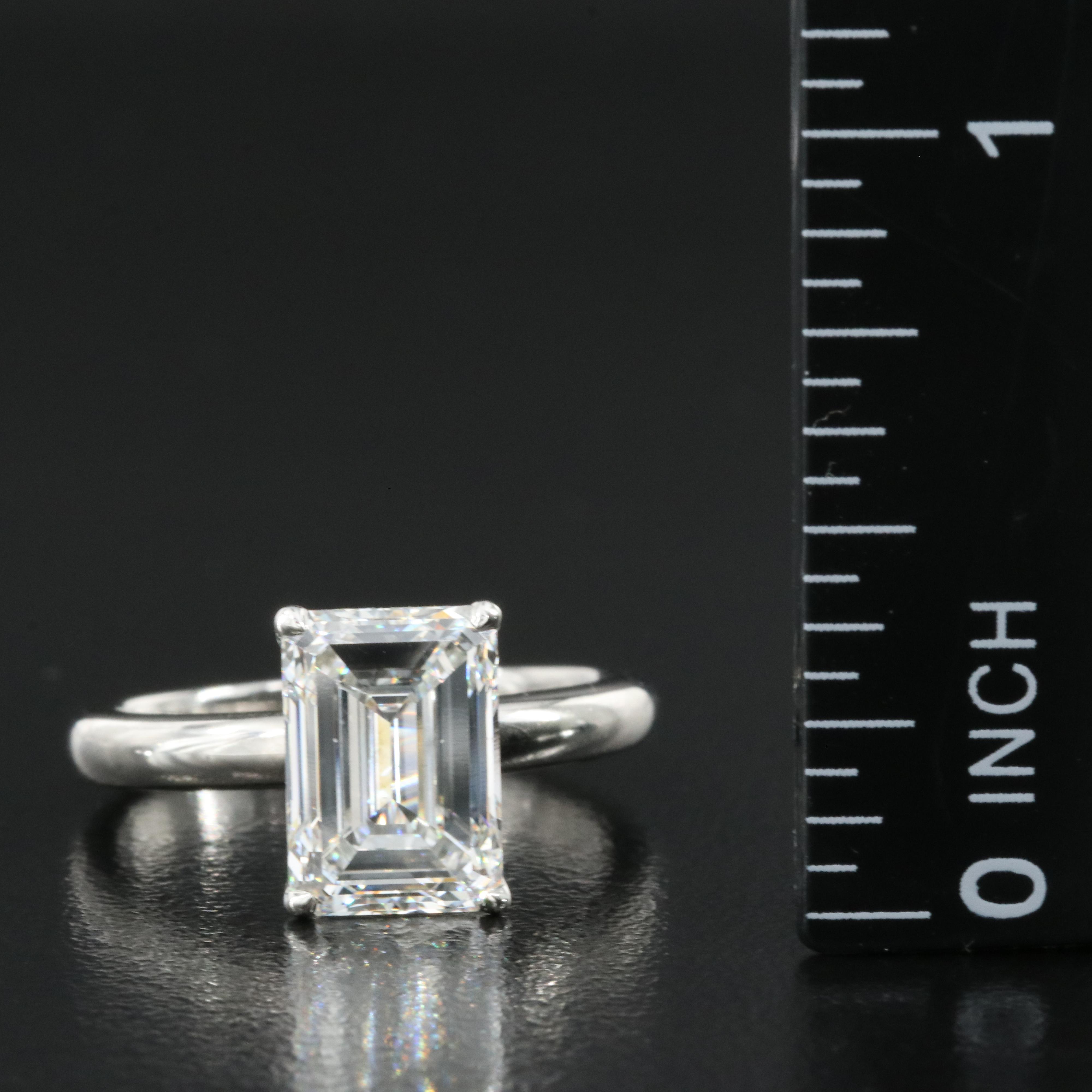 Platinum 2.99 CT Lab Grown Diamond Solitaire Ring
