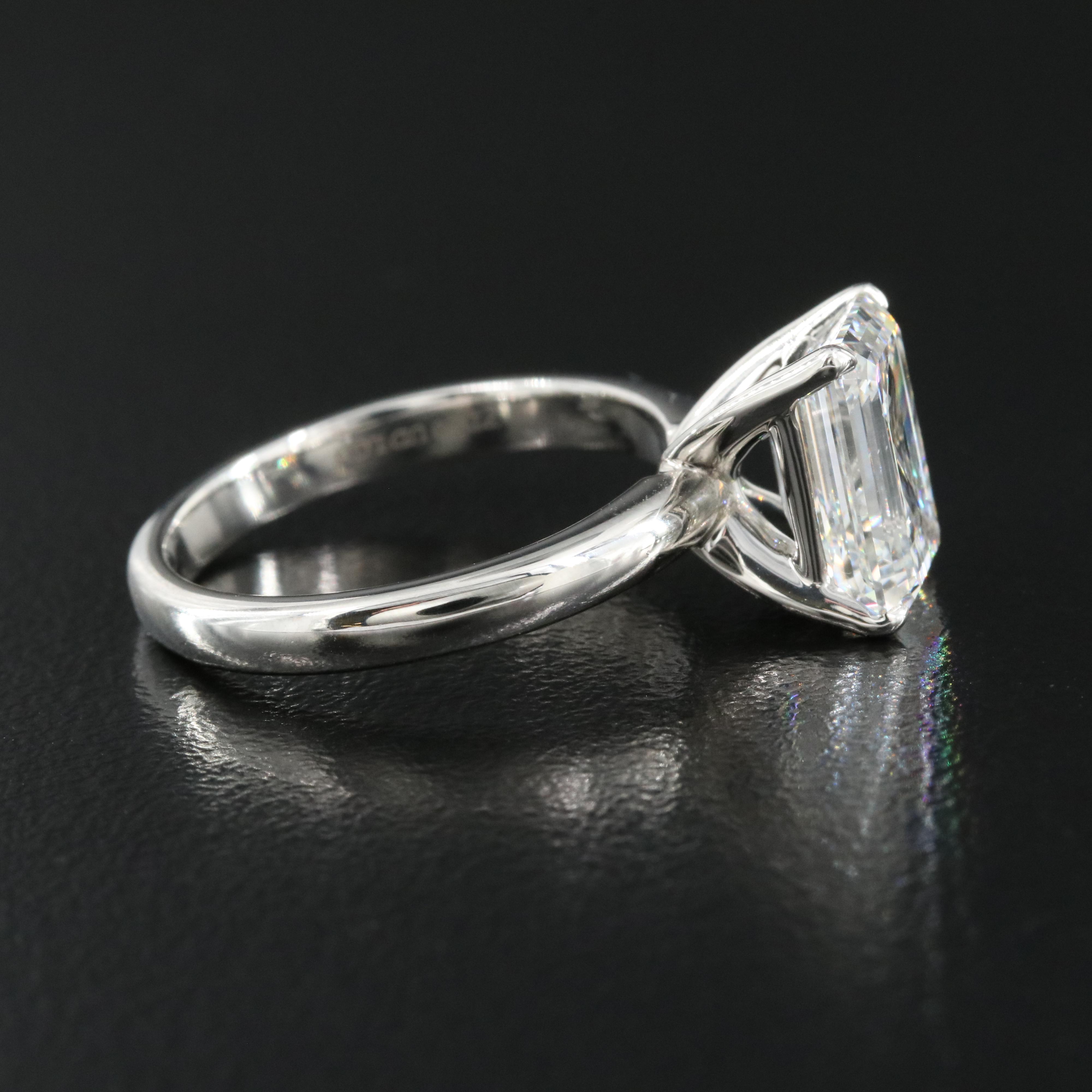 Platinum 2.99 CT Lab Grown Diamond Solitaire Ring