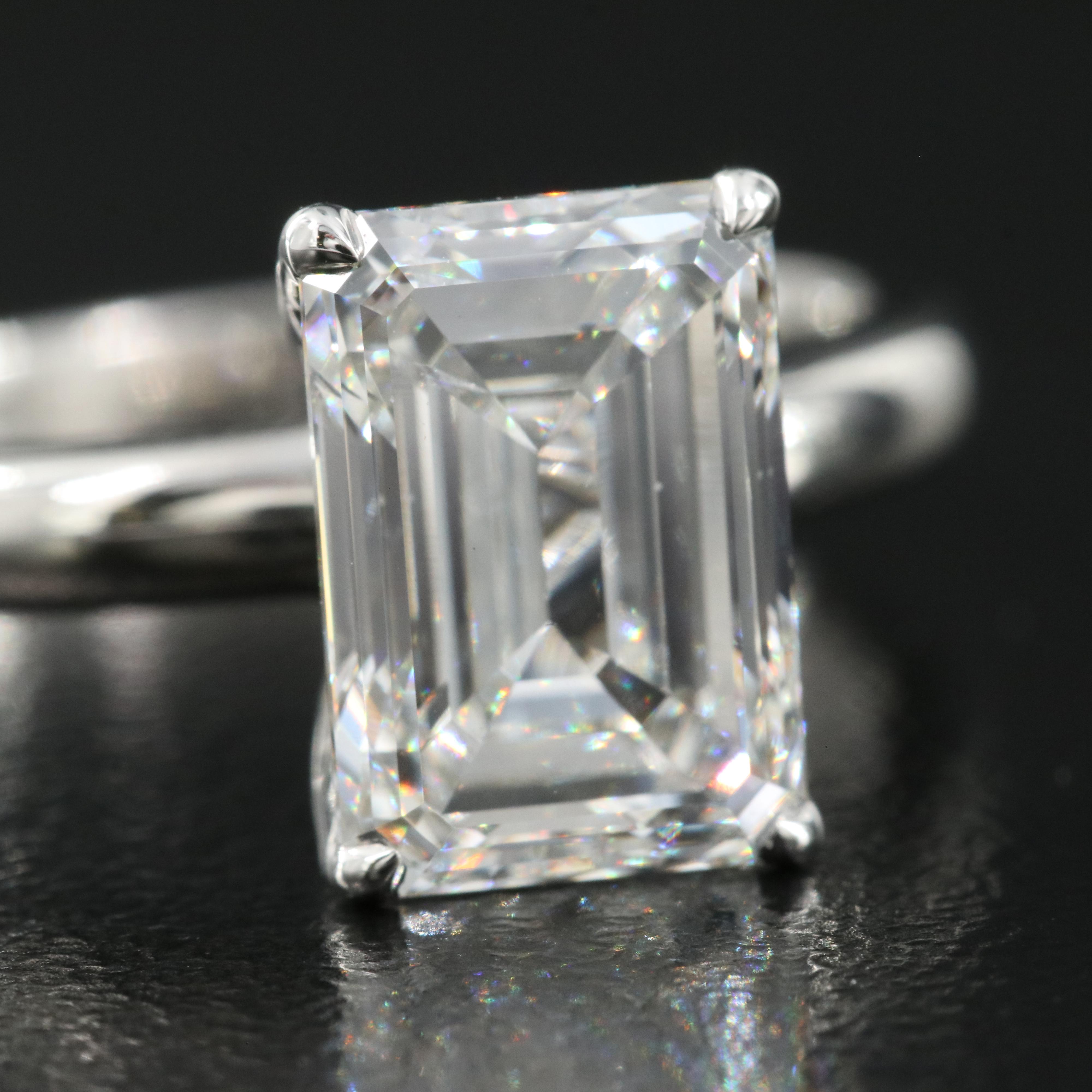 Platinum 2.99 CT Lab Grown Diamond Solitaire Ring