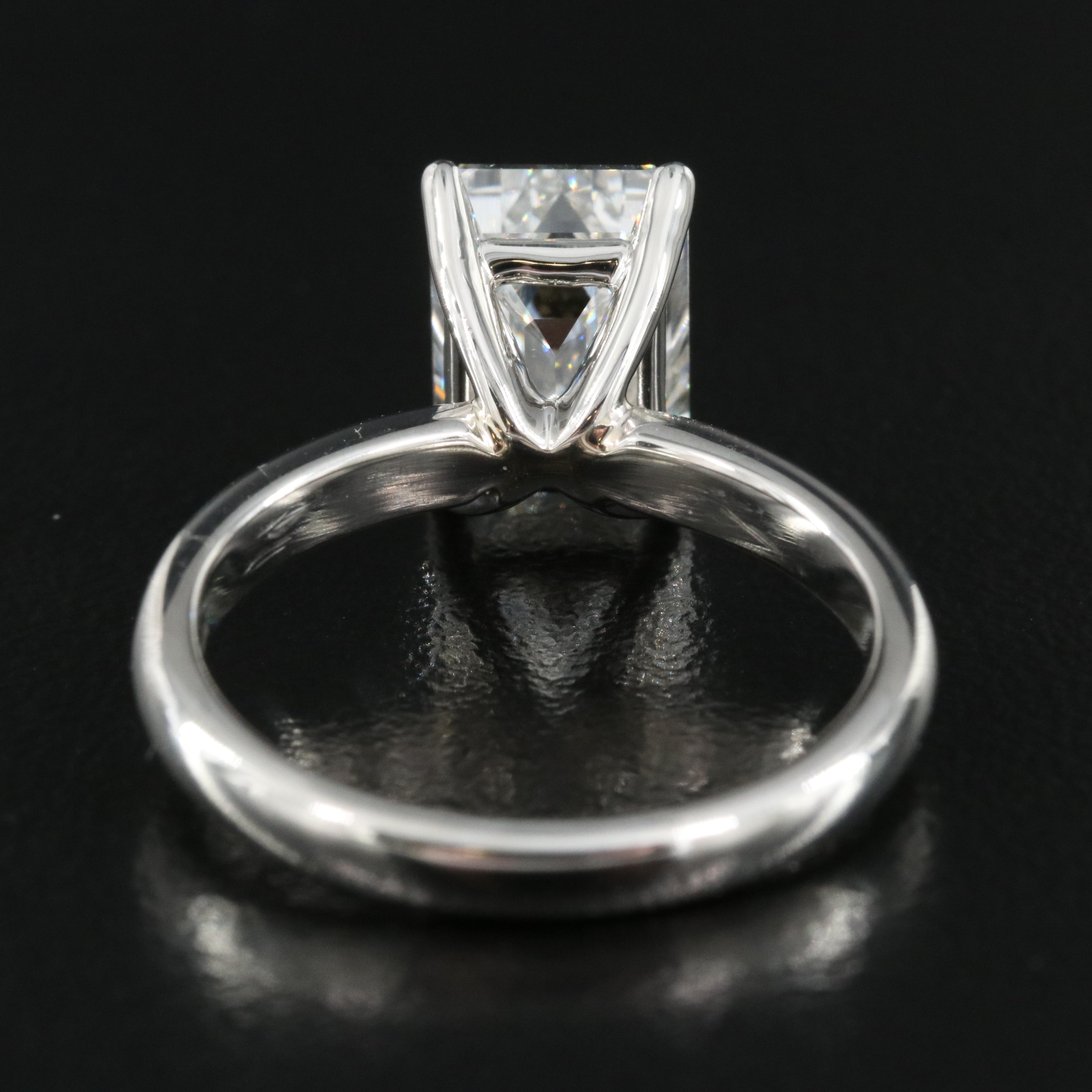 Platinum 2.99 CT Lab Grown Diamond Solitaire Ring