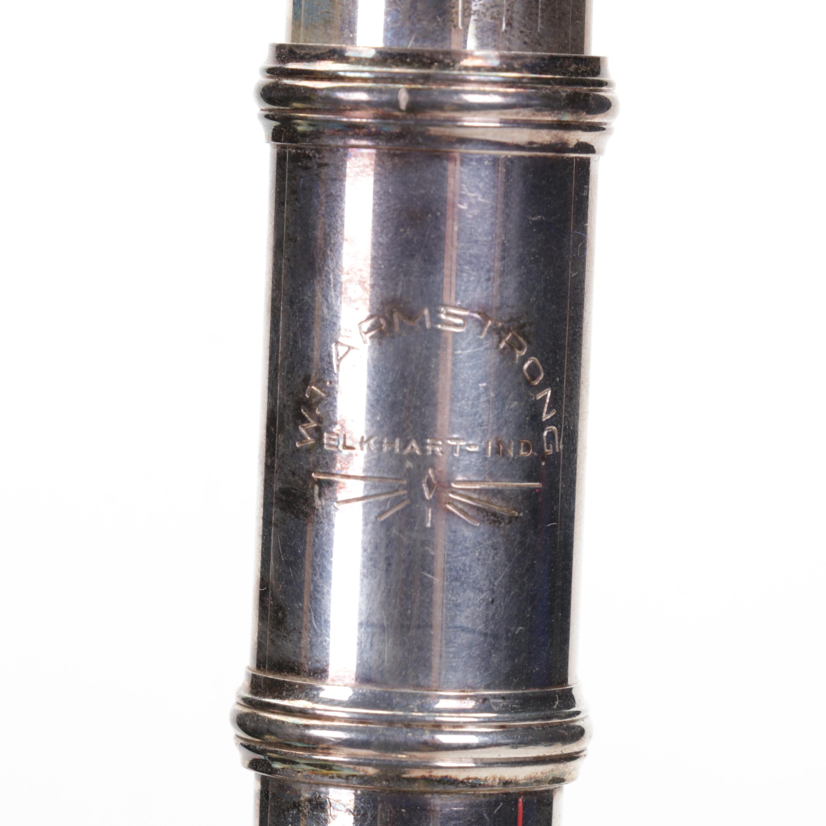 W.T. Armstrong Model 80 Sterling Silver Open Hole Concert Flute with Cases