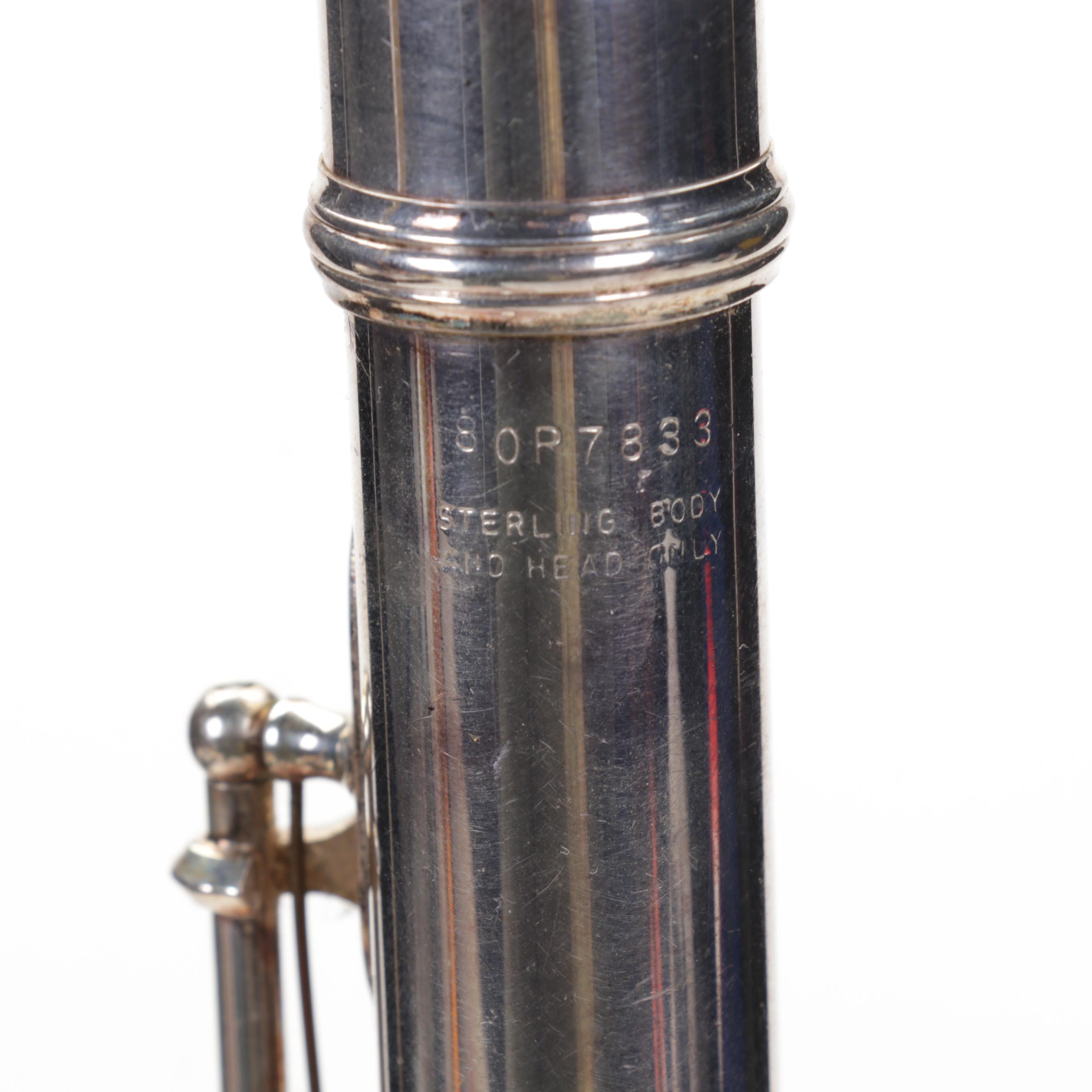 W.T. Armstrong Model 80 Sterling Silver Open Hole Concert Flute with Cases