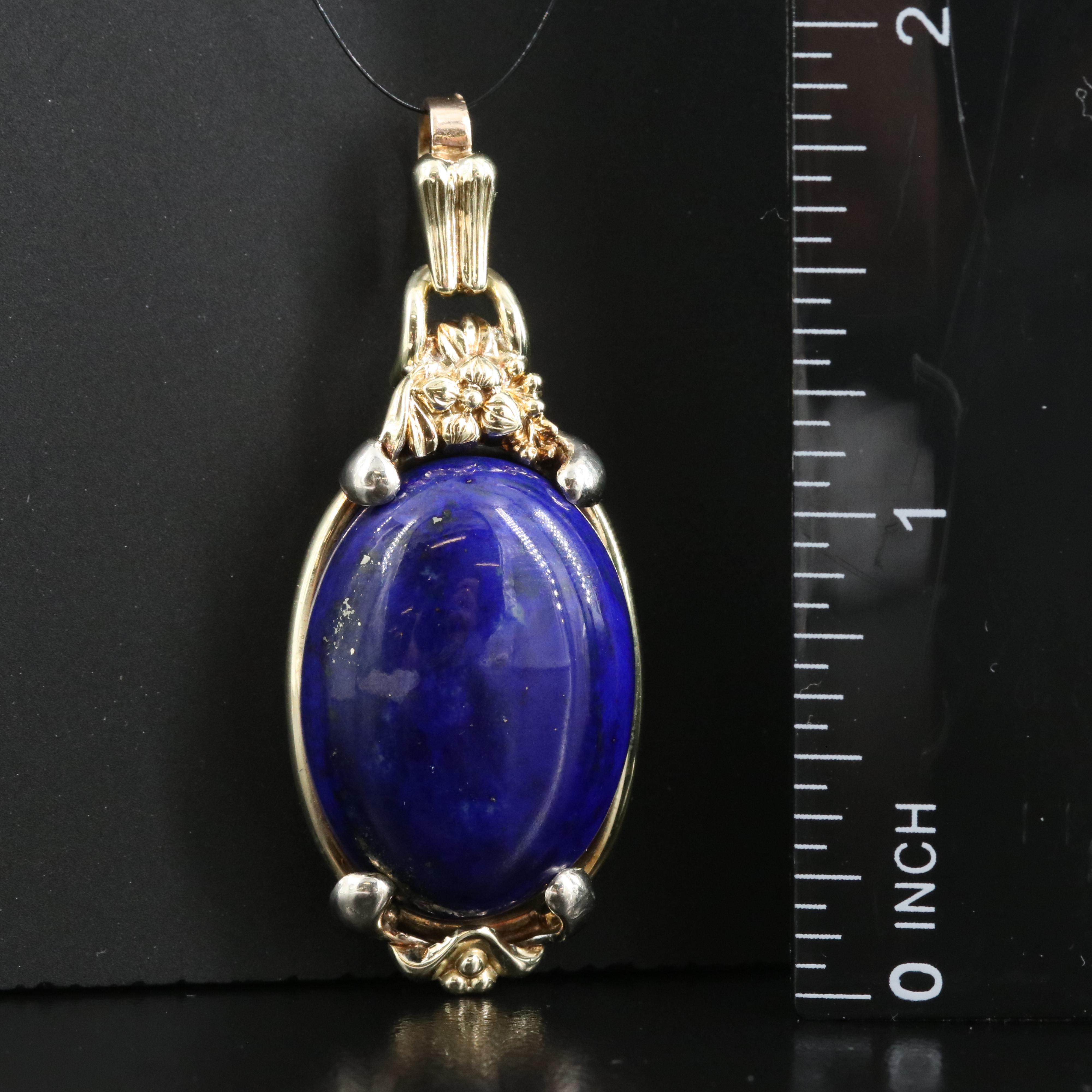 14K Lapis Lazuli Pendant