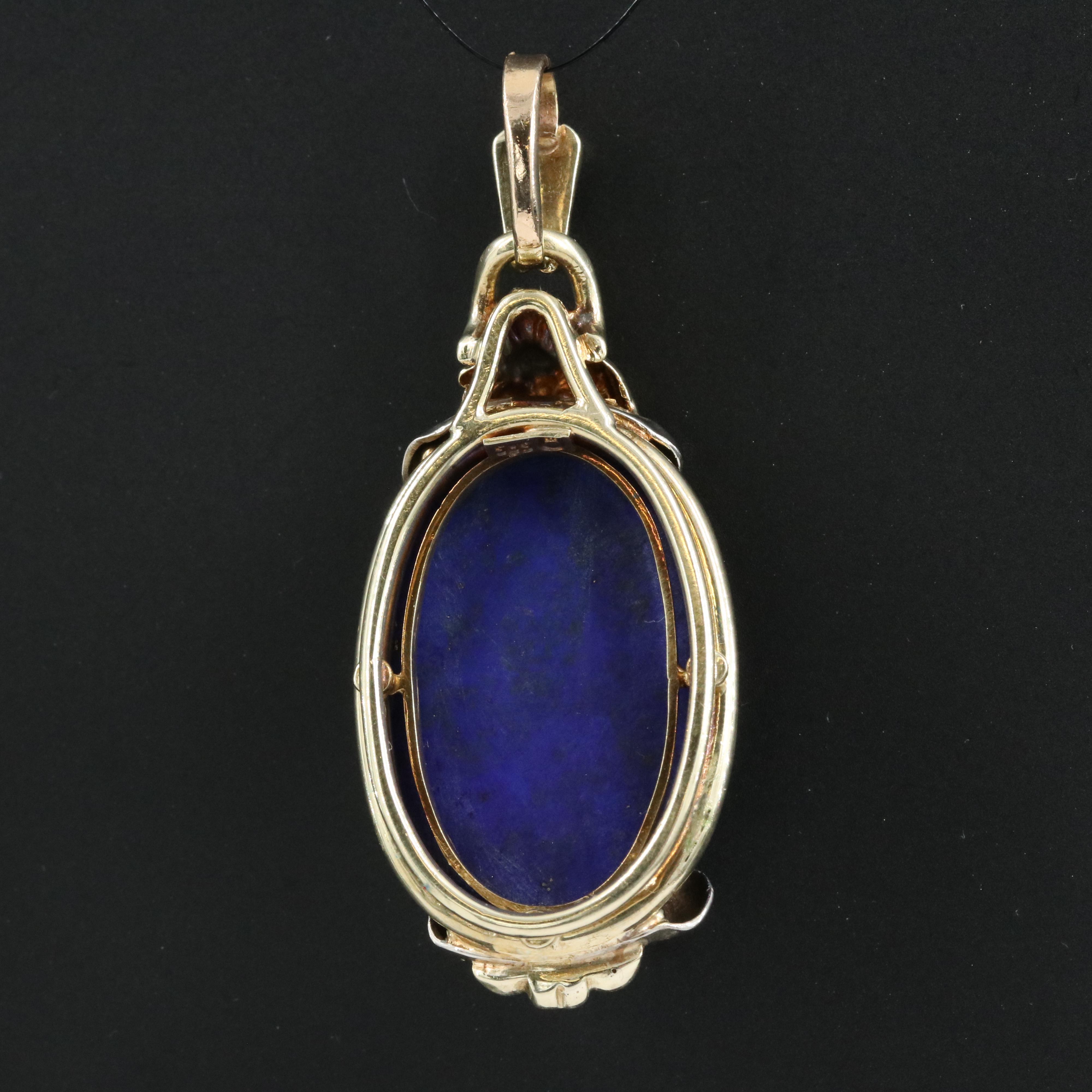 14K Lapis Lazuli Pendant