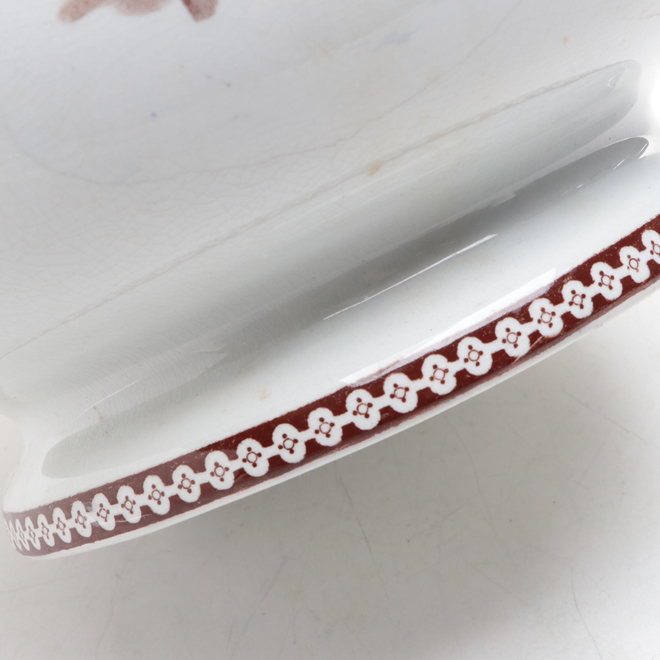 English Neoclassical Style Brown Transferware Slop Jar, 19th Century