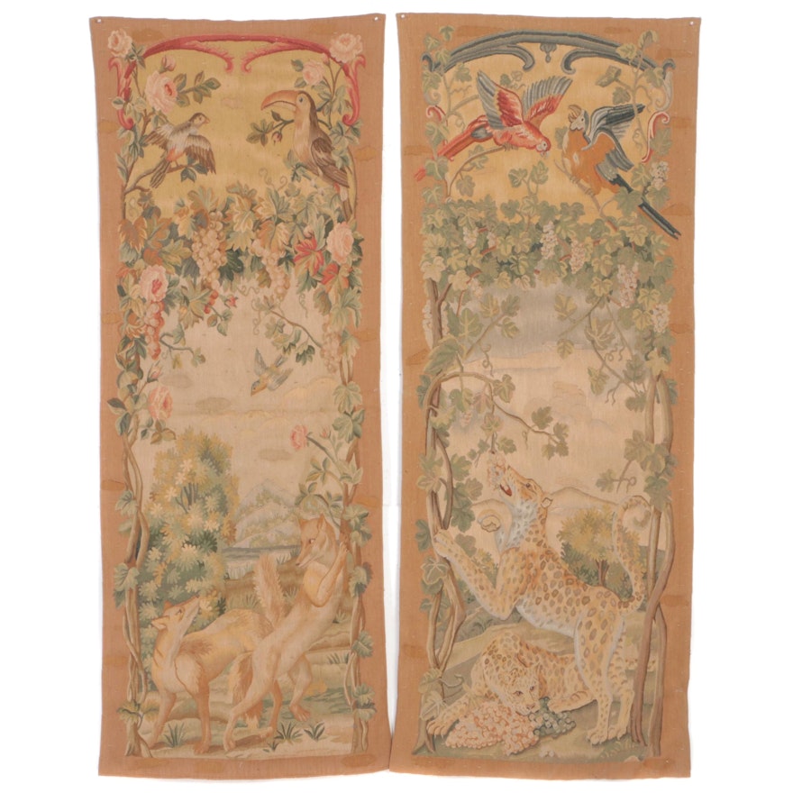 French Tropical Animals Woven Tapestries, 19th Century