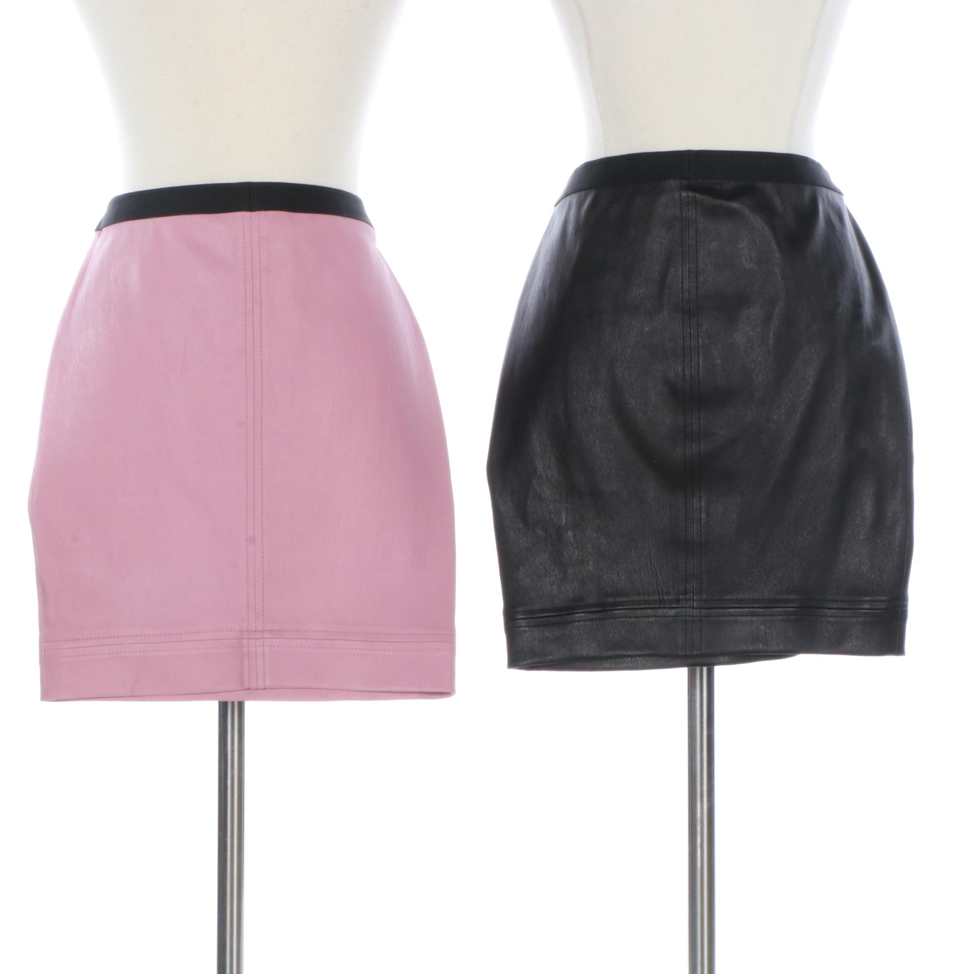 Helmut Lang Mini Skirts in Stretch Leather