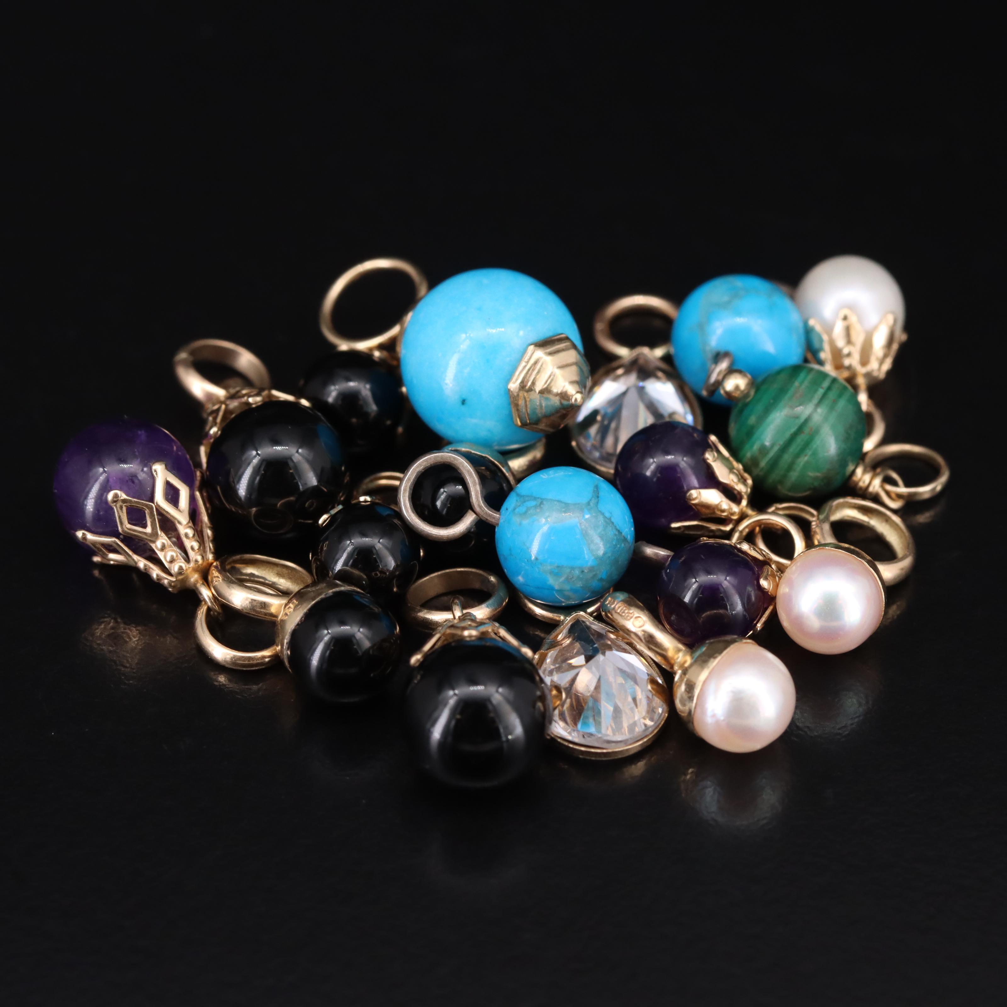 14K, Amethyst and Pearls Featured in Earring Charm and Fluted Ring Collection