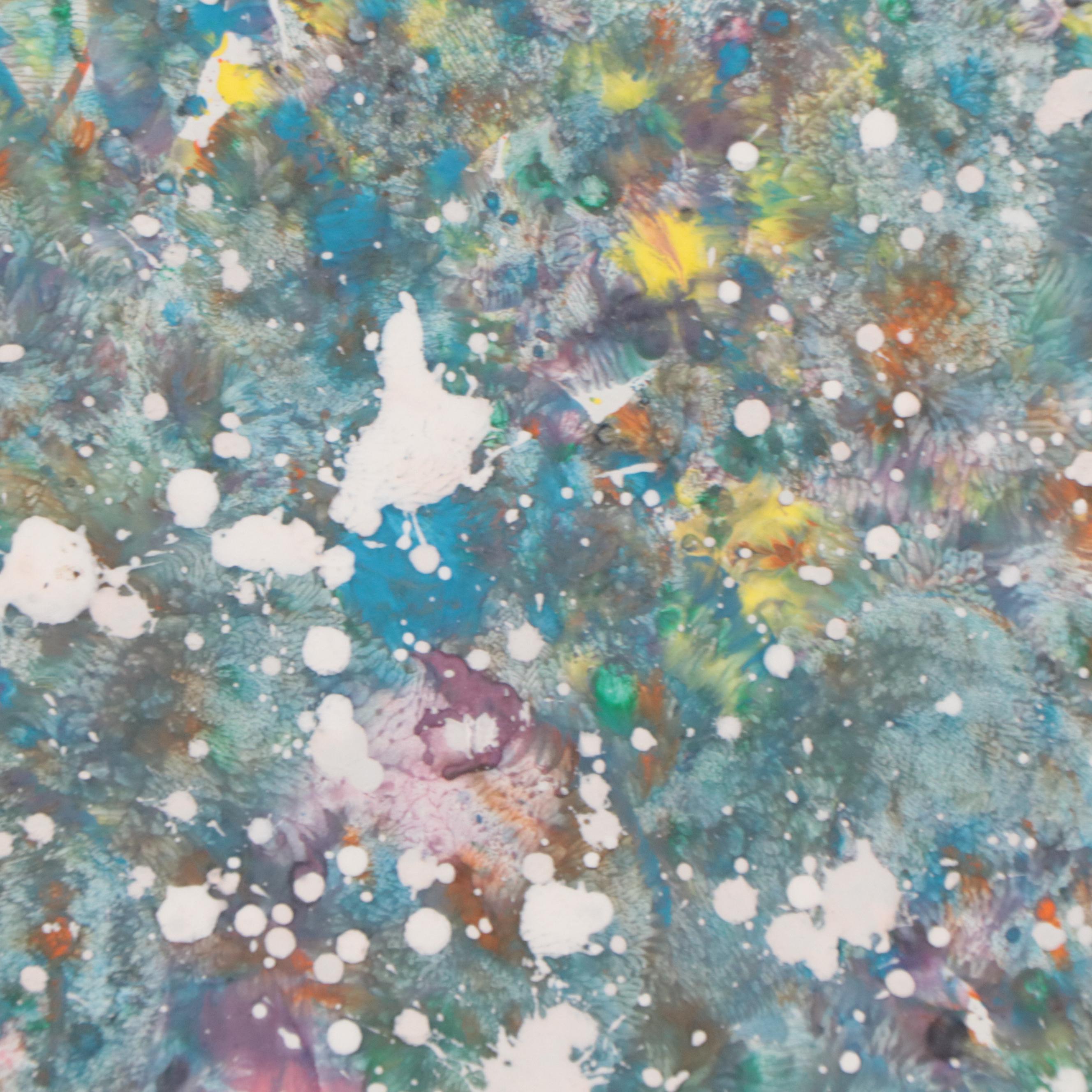 Abstract Expressionist Acrylic Painting, Late 20th Century