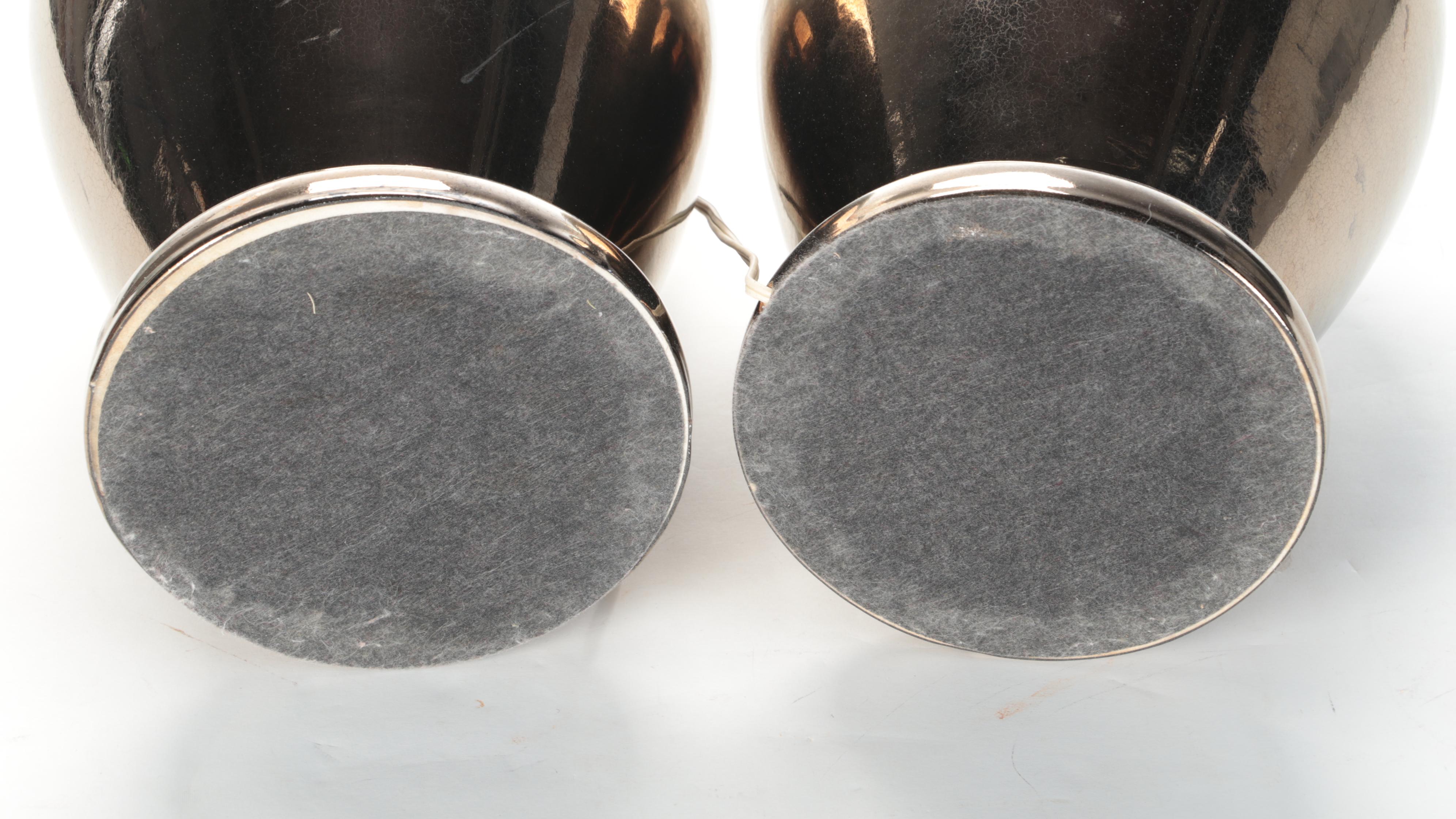 Pair of Bronzed Mercury Glass Table Lamps, Late 20th Century