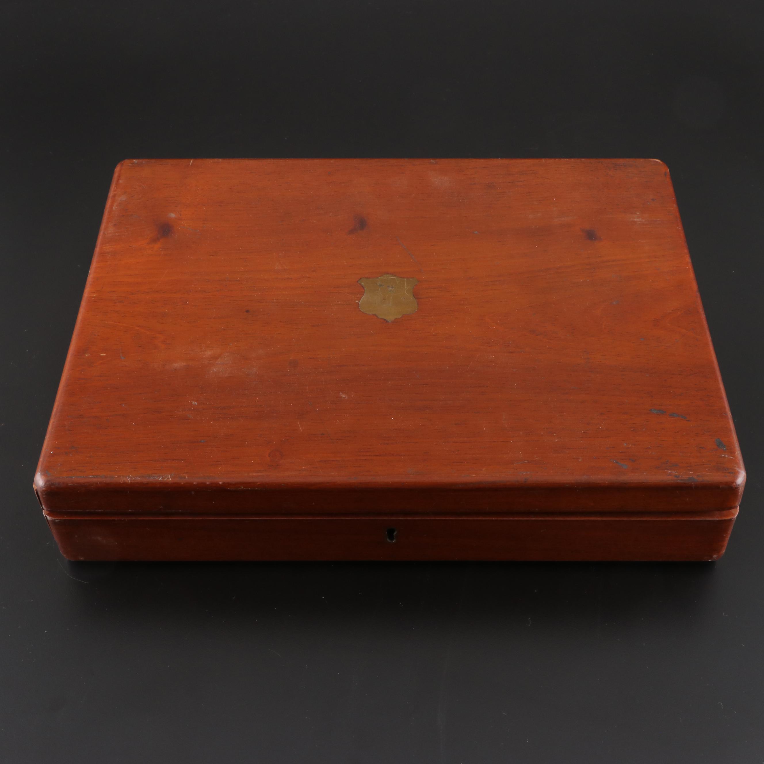 British Silver Plate Fish Service for Twelve with Presentation Case, 19th C.