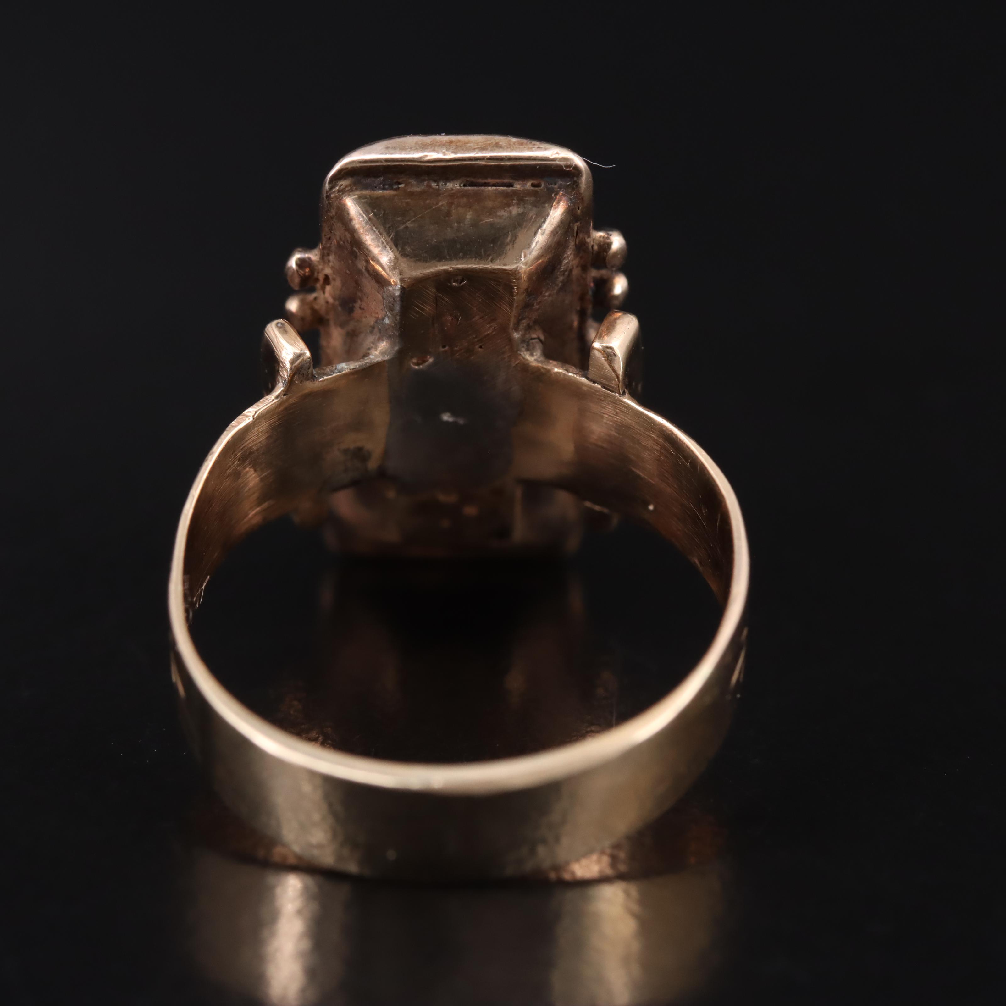 Victorian 10K Garnet and Seed Pearl Ring