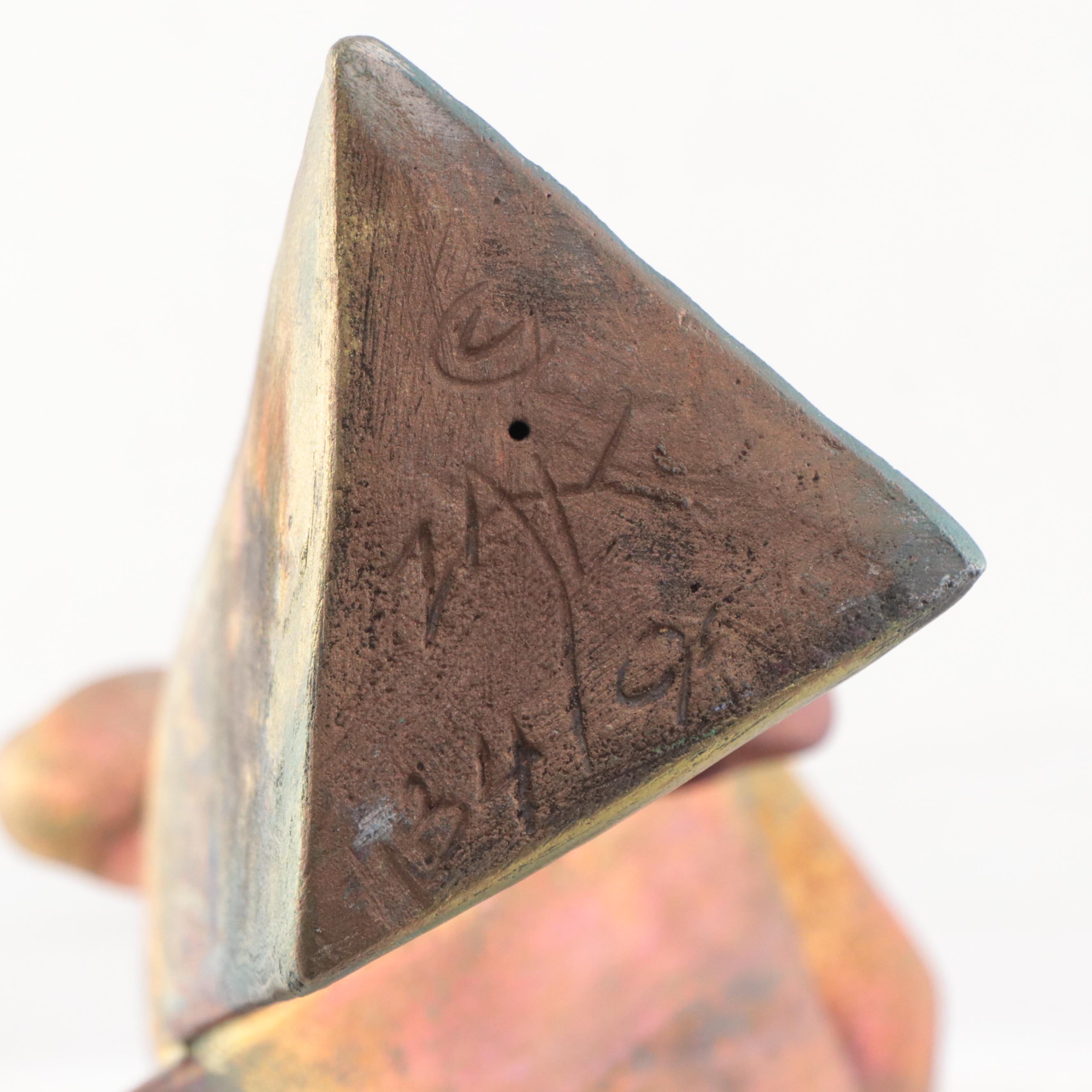 George Tudzarov Futurist Inspired Figural Fired Clay Sculpture