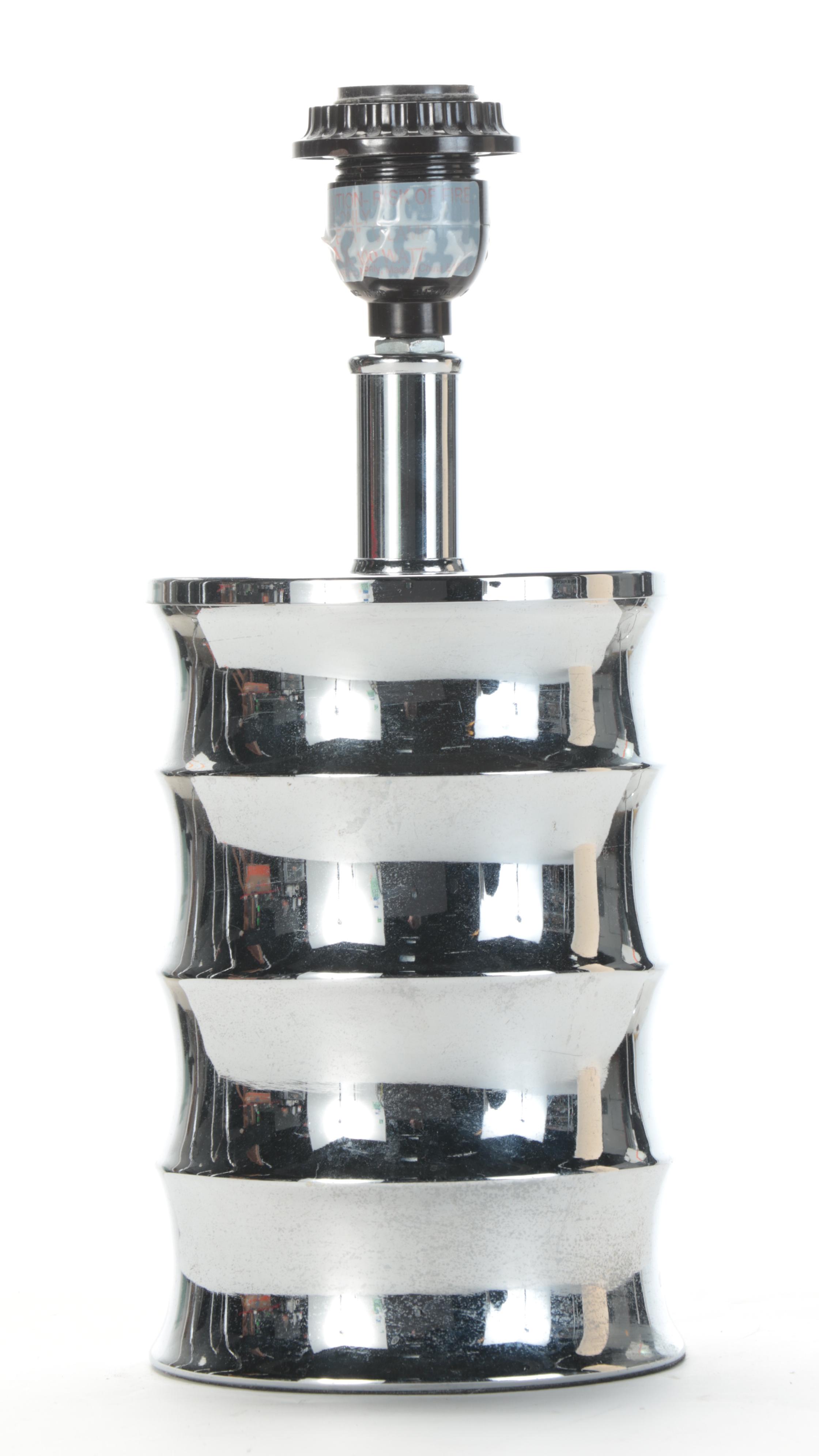 Orbit Home Chrome Table Lamp With Cylinder Shade, Contemporary