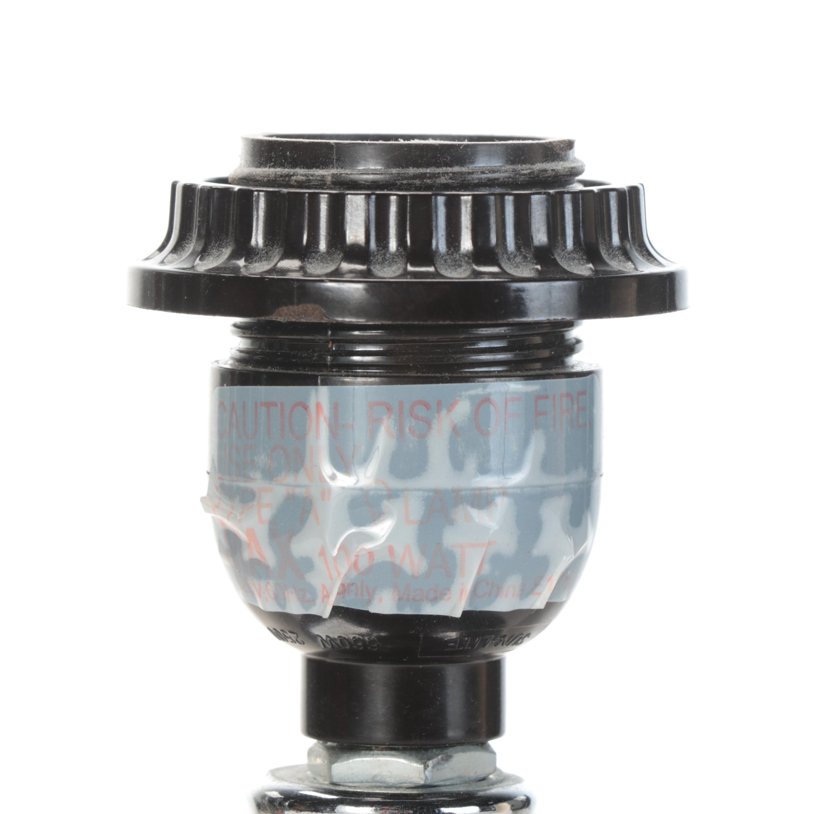 Orbit Home Chrome Table Lamp With Cylinder Shade, Contemporary