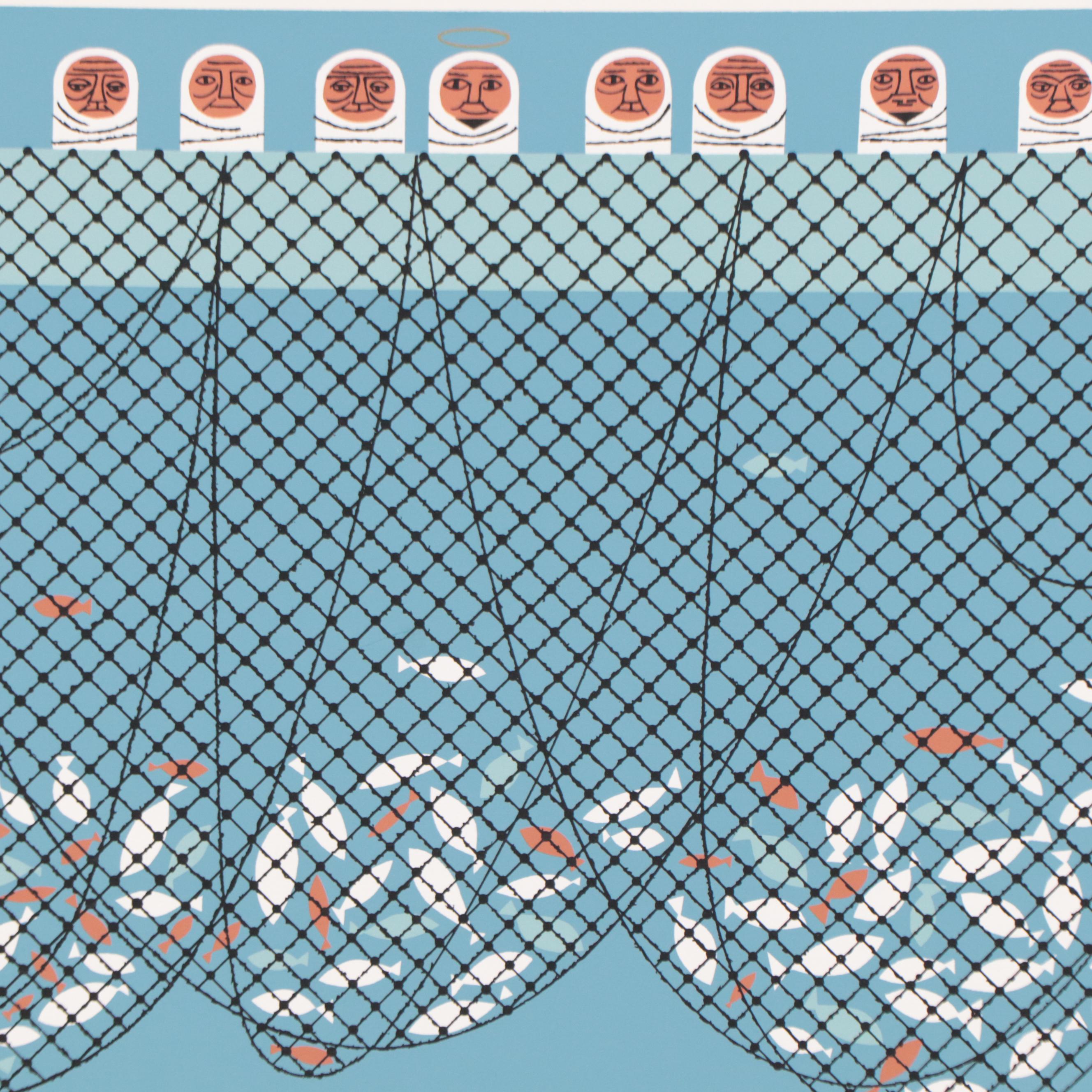 Edie Harper Serigraph "Net Prophet," 1976