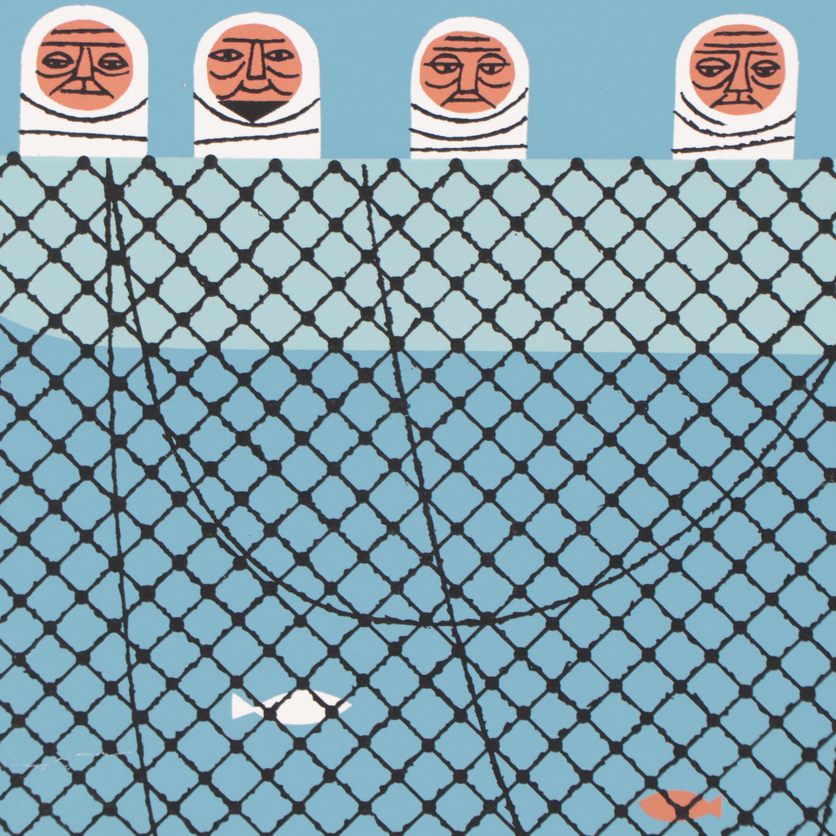 Edie Harper Serigraph "Net Prophet," 1976