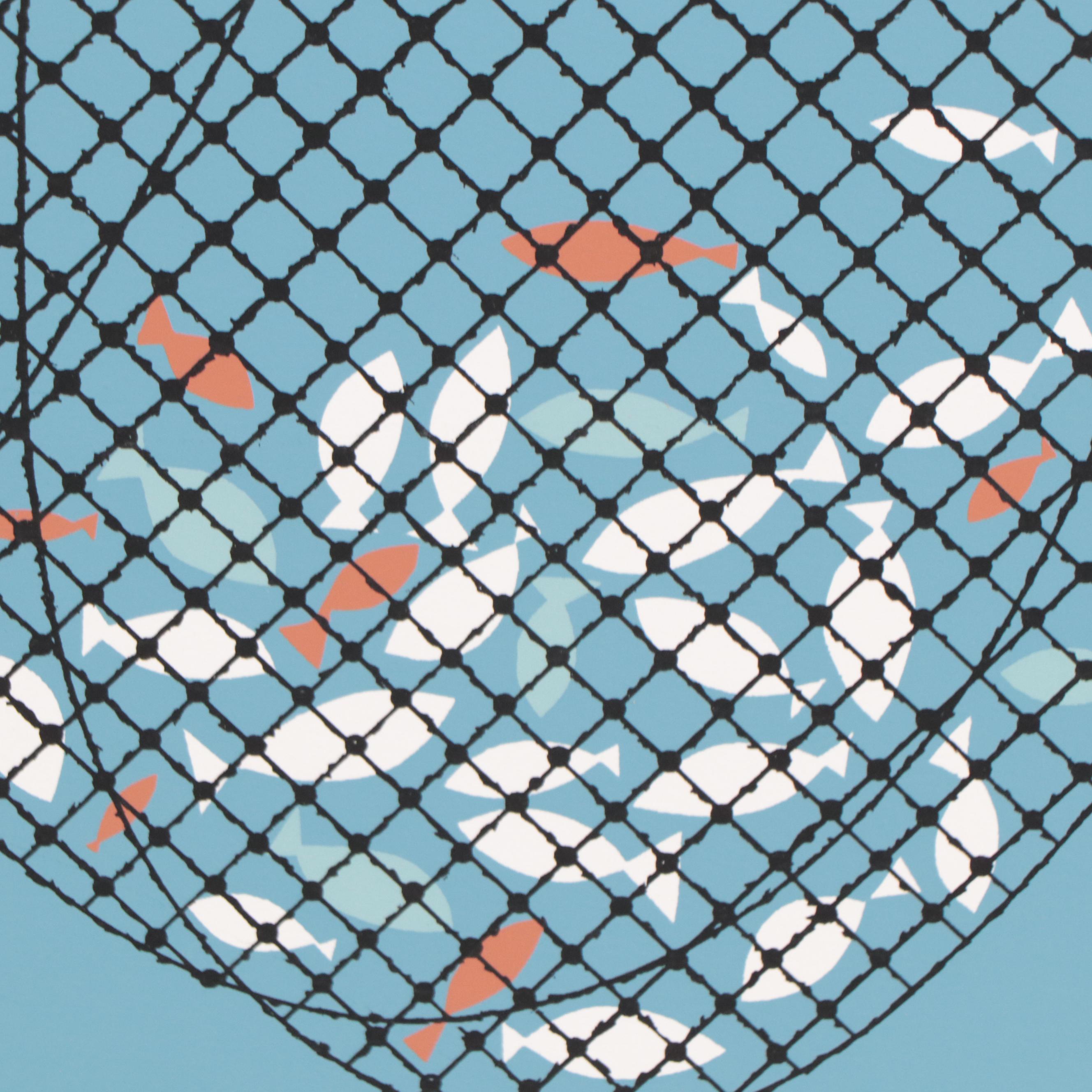 Edie Harper Serigraph "Net Prophet," 1976