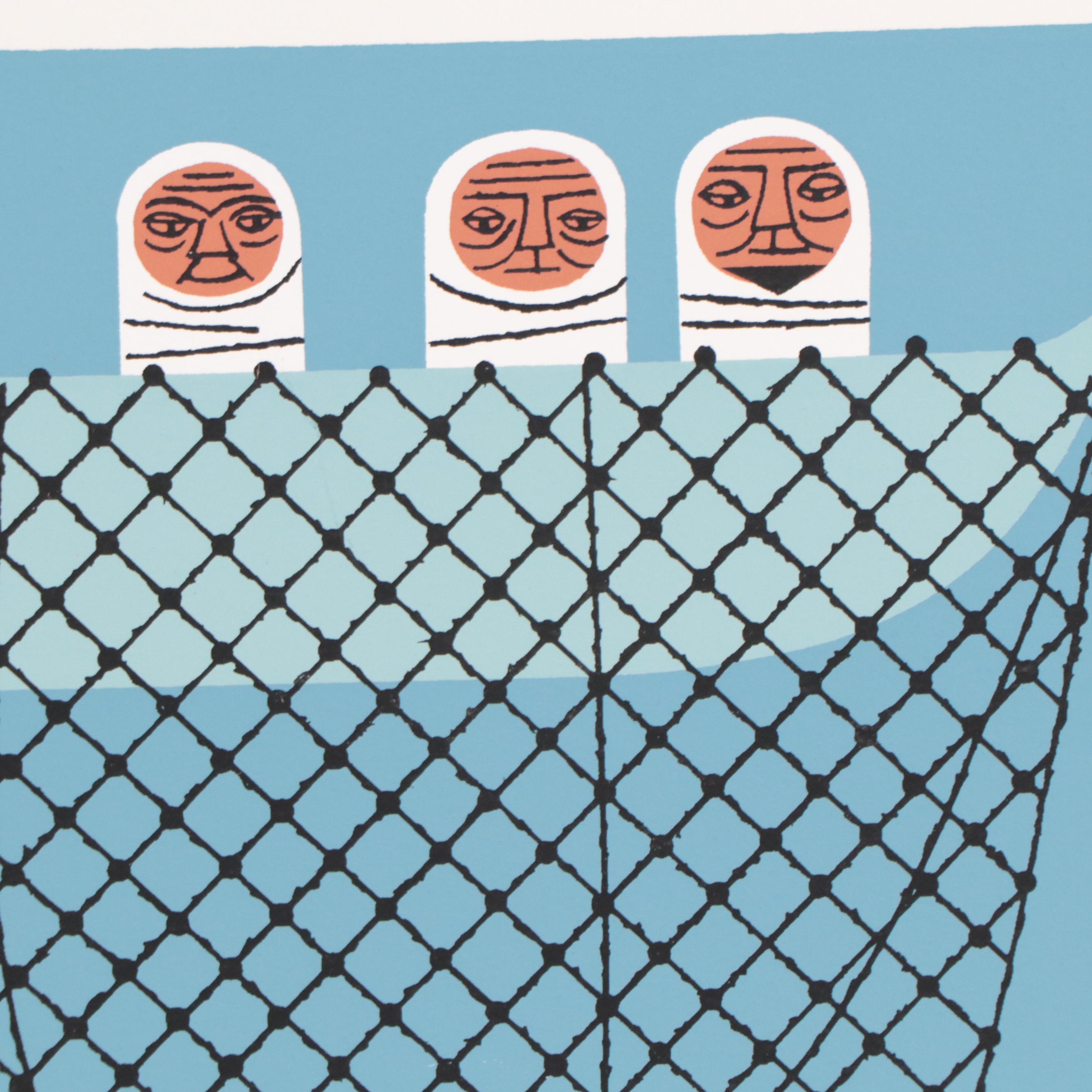 Edie Harper Serigraph "Net Prophet," 1976