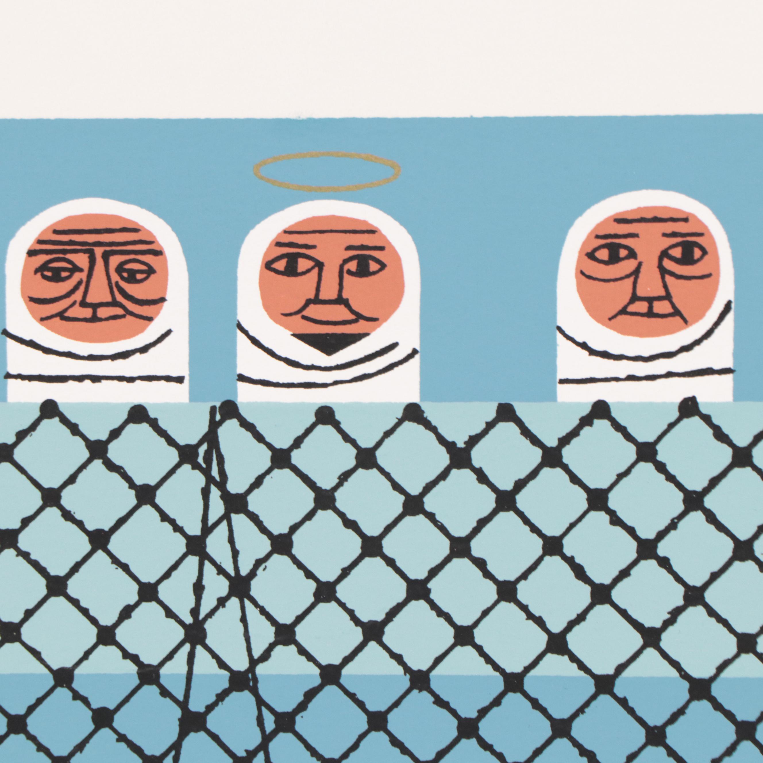 Edie Harper Serigraph "Net Prophet," 1976