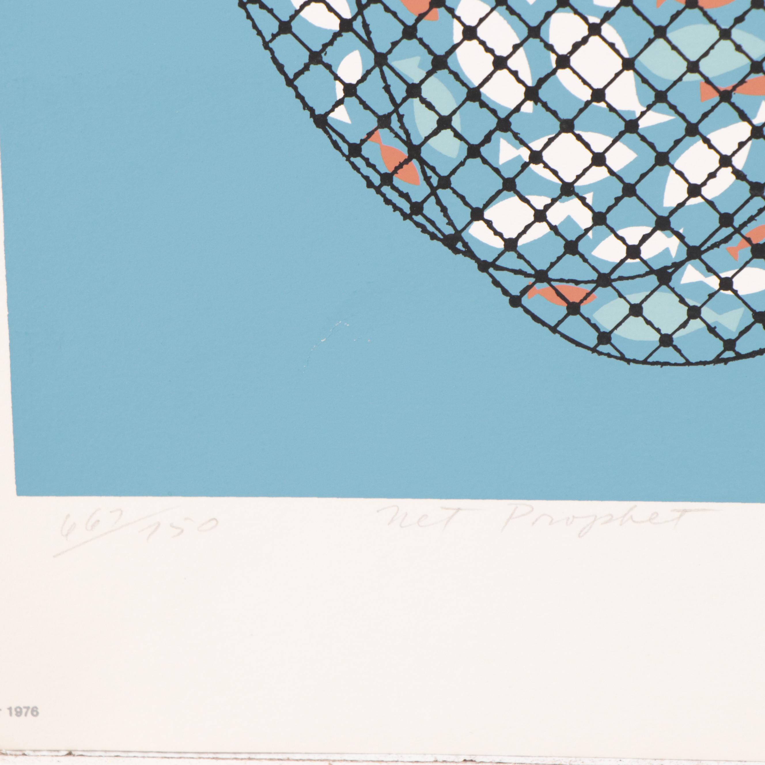 Edie Harper Serigraph "Net Prophet," 1976