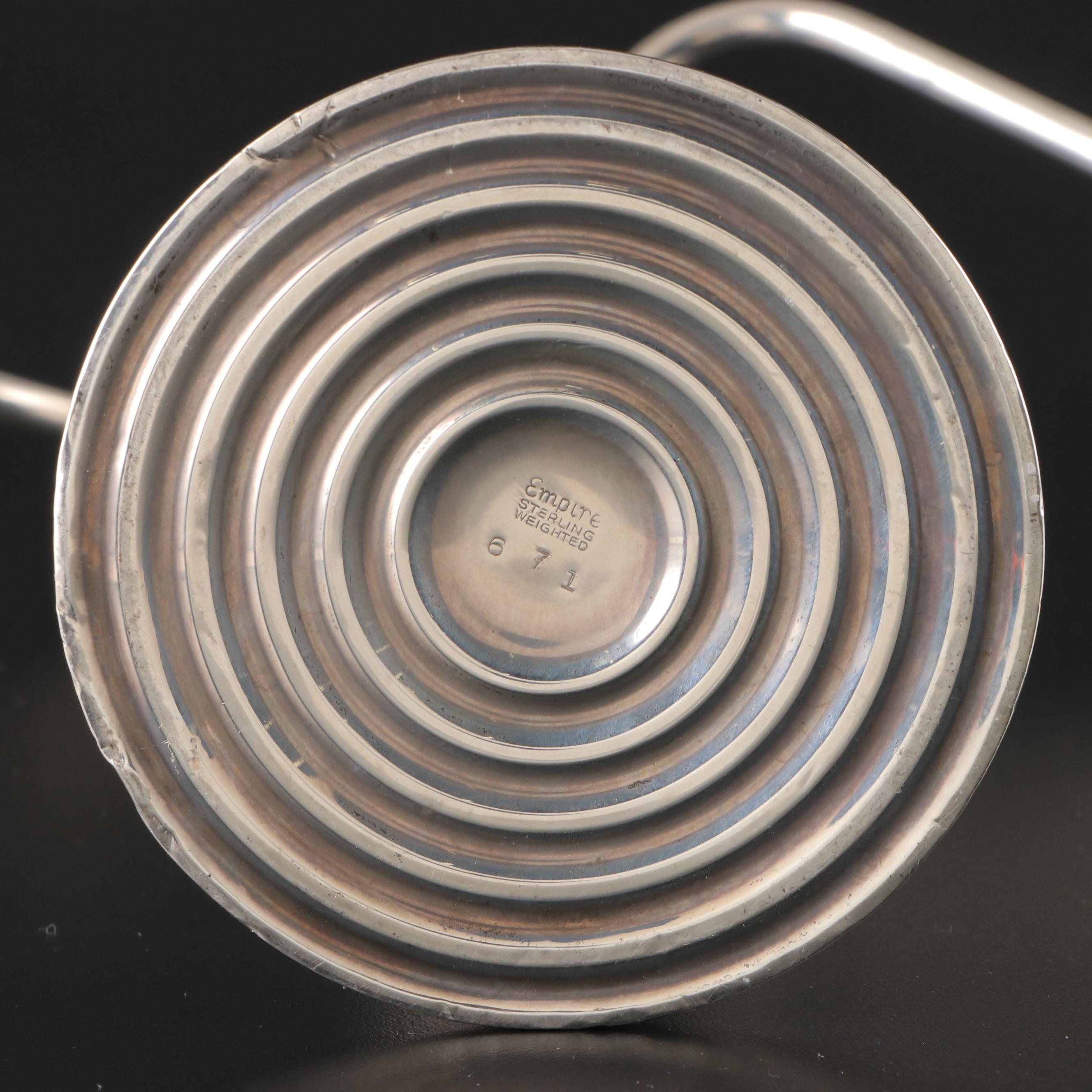 Pair of Empire Sterling Silver Candelabras