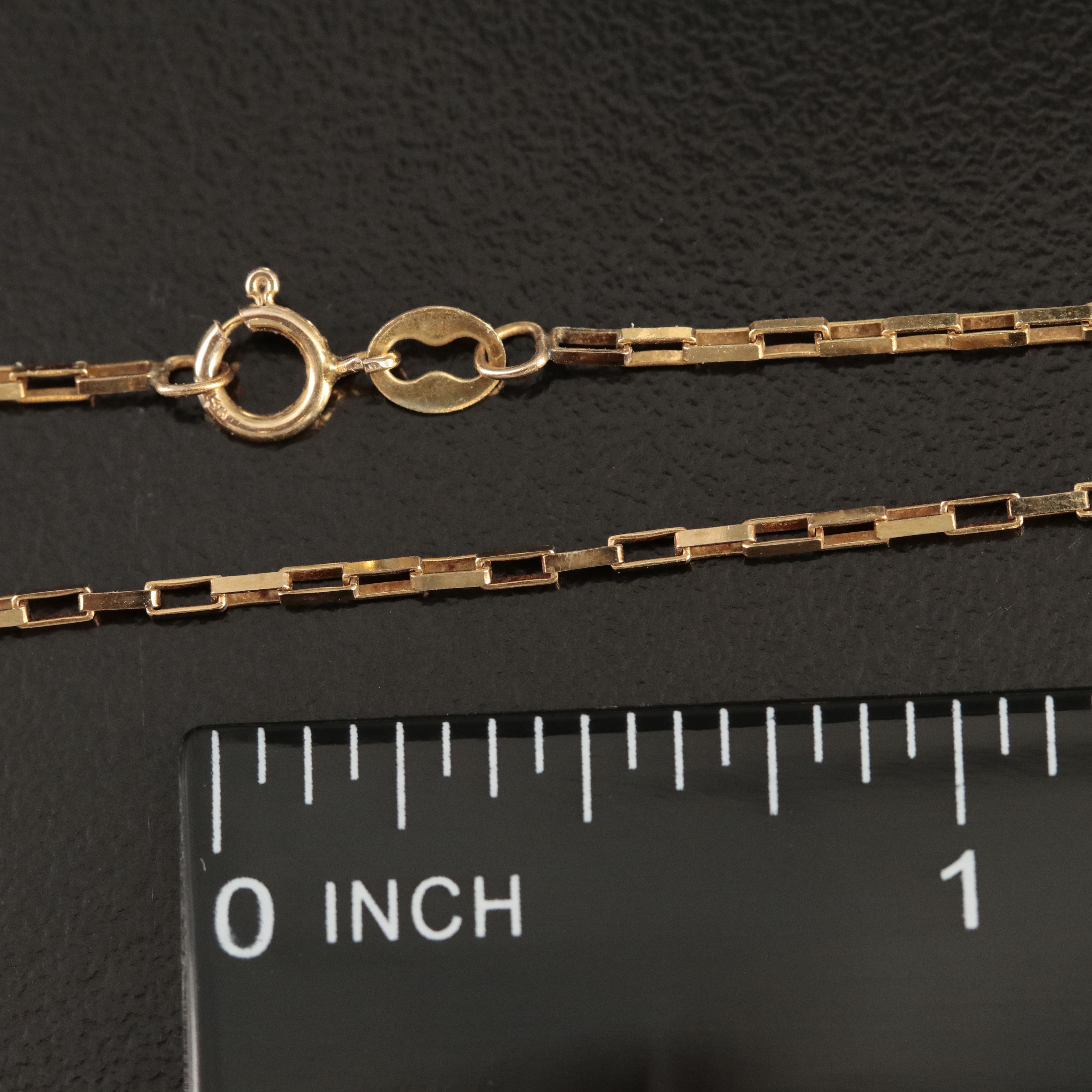 14K Elongated Box Chain Necklace