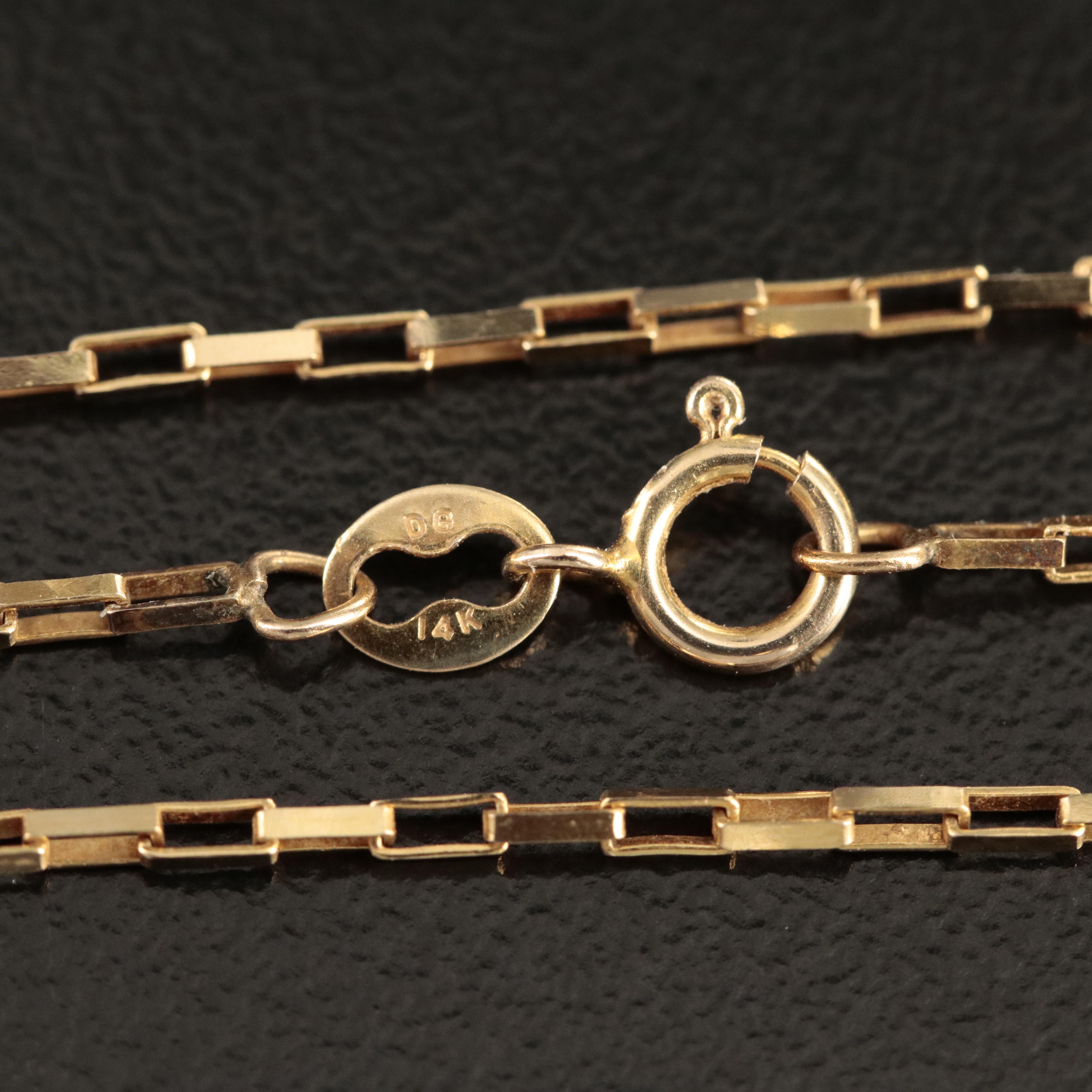 14K Elongated Box Chain Necklace