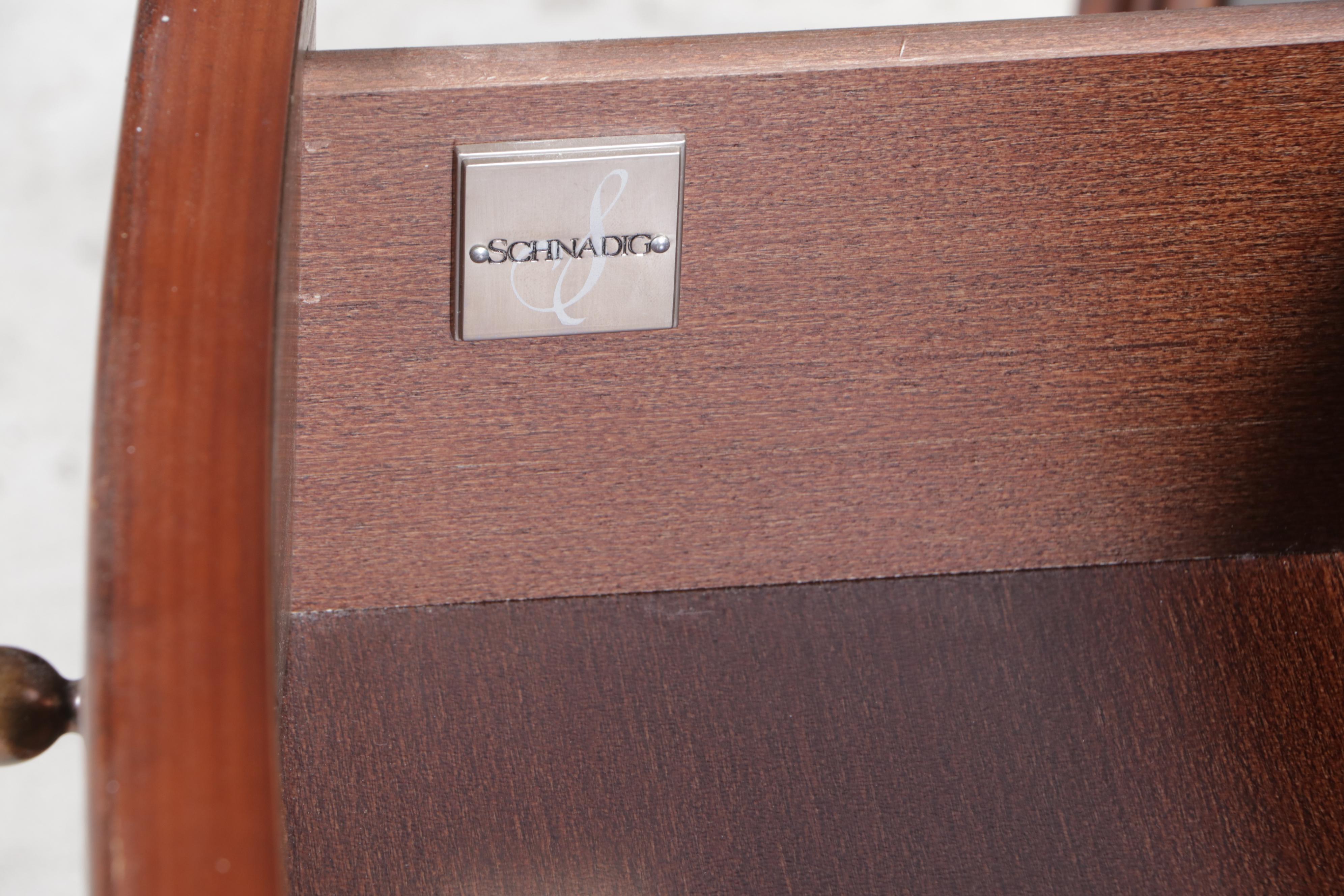 Schnadig "American Kaleidoscope" Hardwood and Parcel-Ebonized TV Console