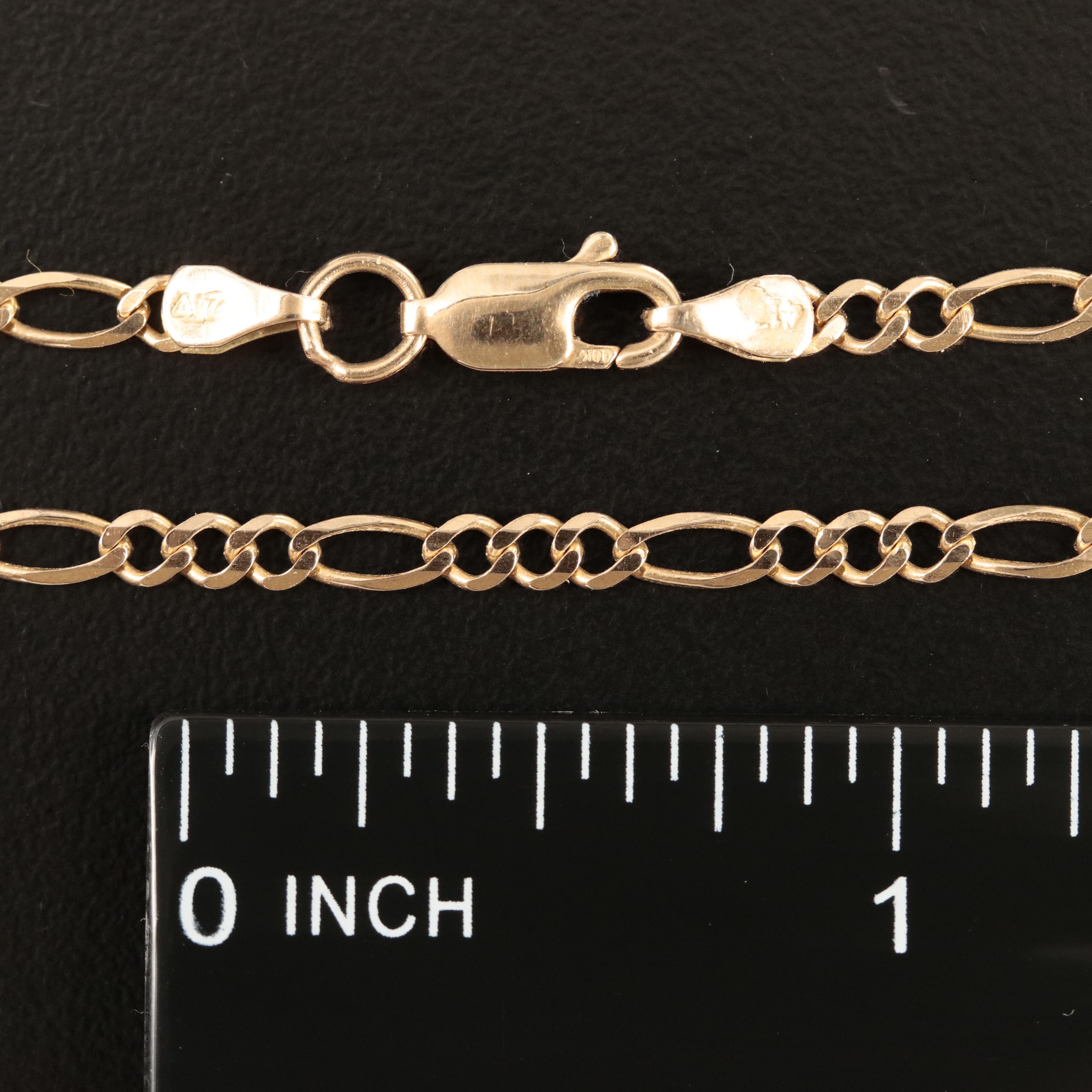 10K Figaro Chain Necklace