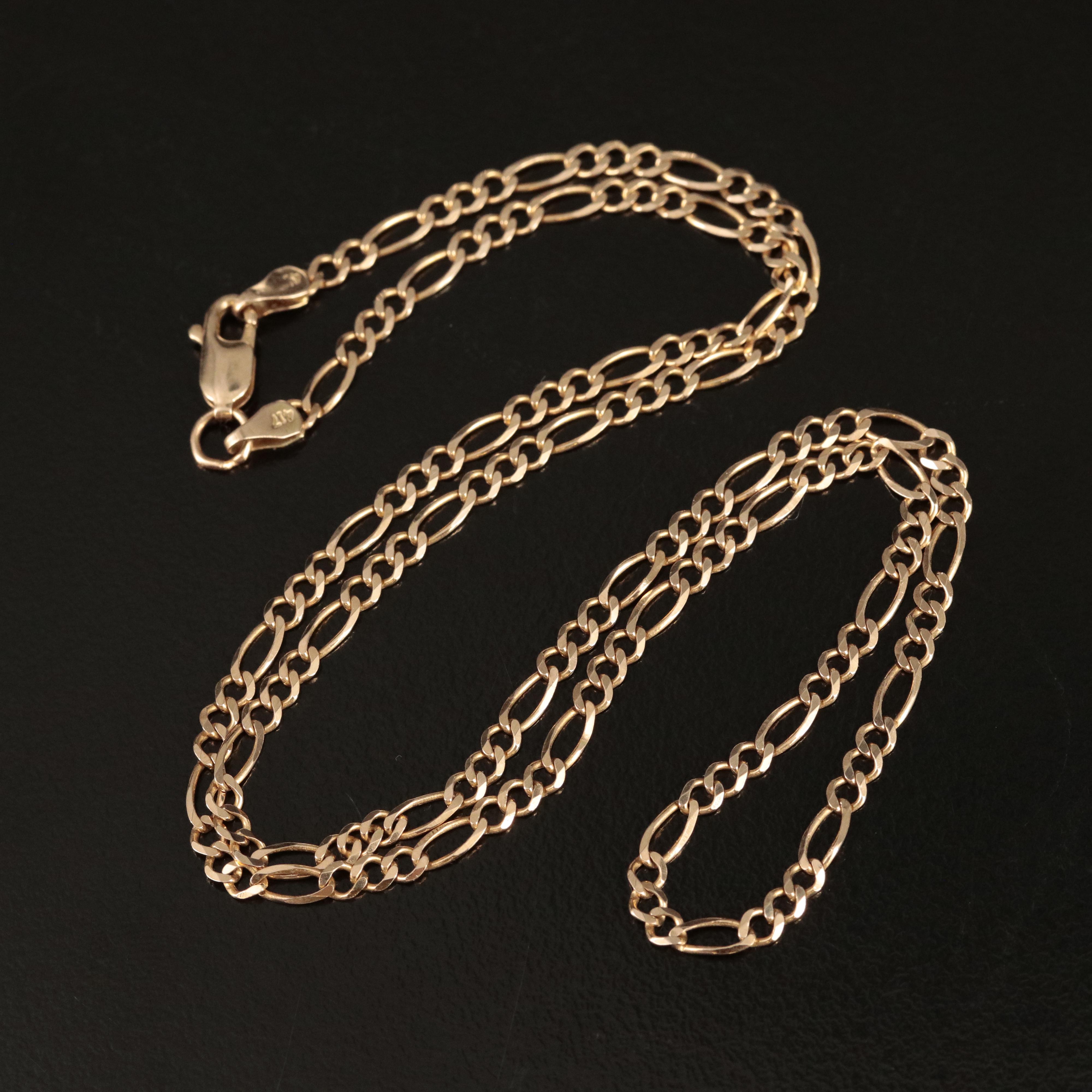 10K Figaro Chain Necklace
