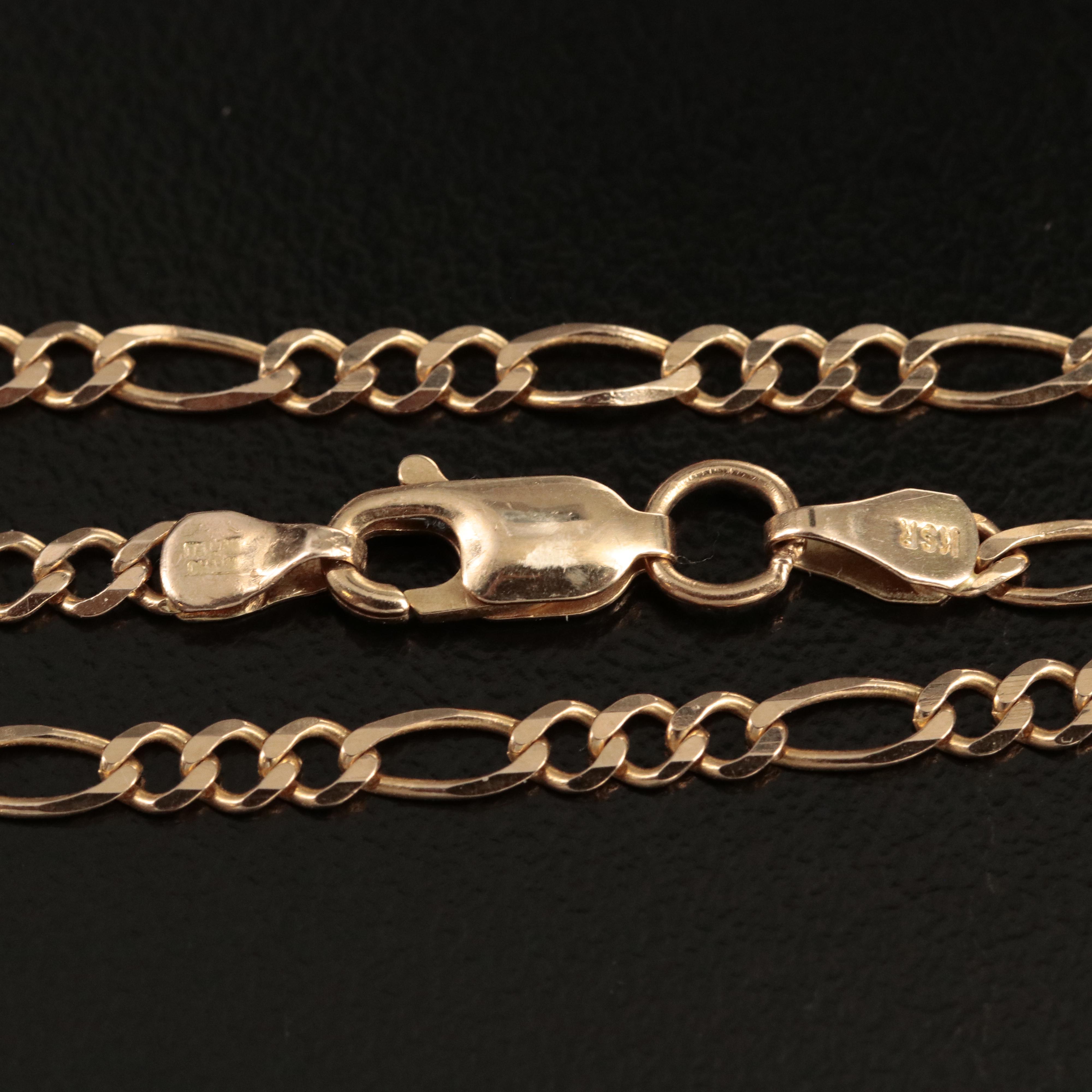 10K Figaro Chain Necklace