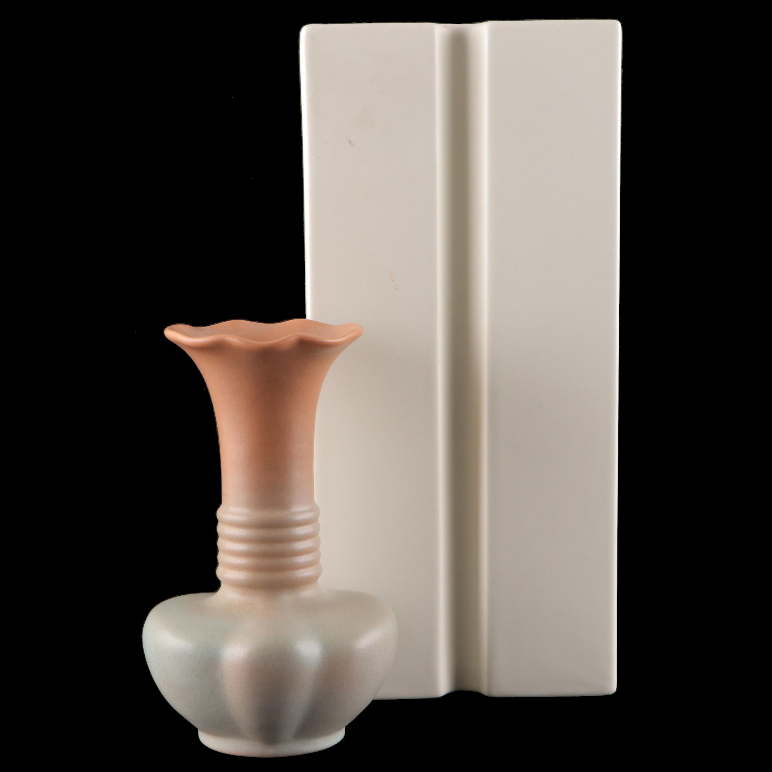 Angelo Spagnolo for Sicart Geometric Vase with Other Ceramic Vase