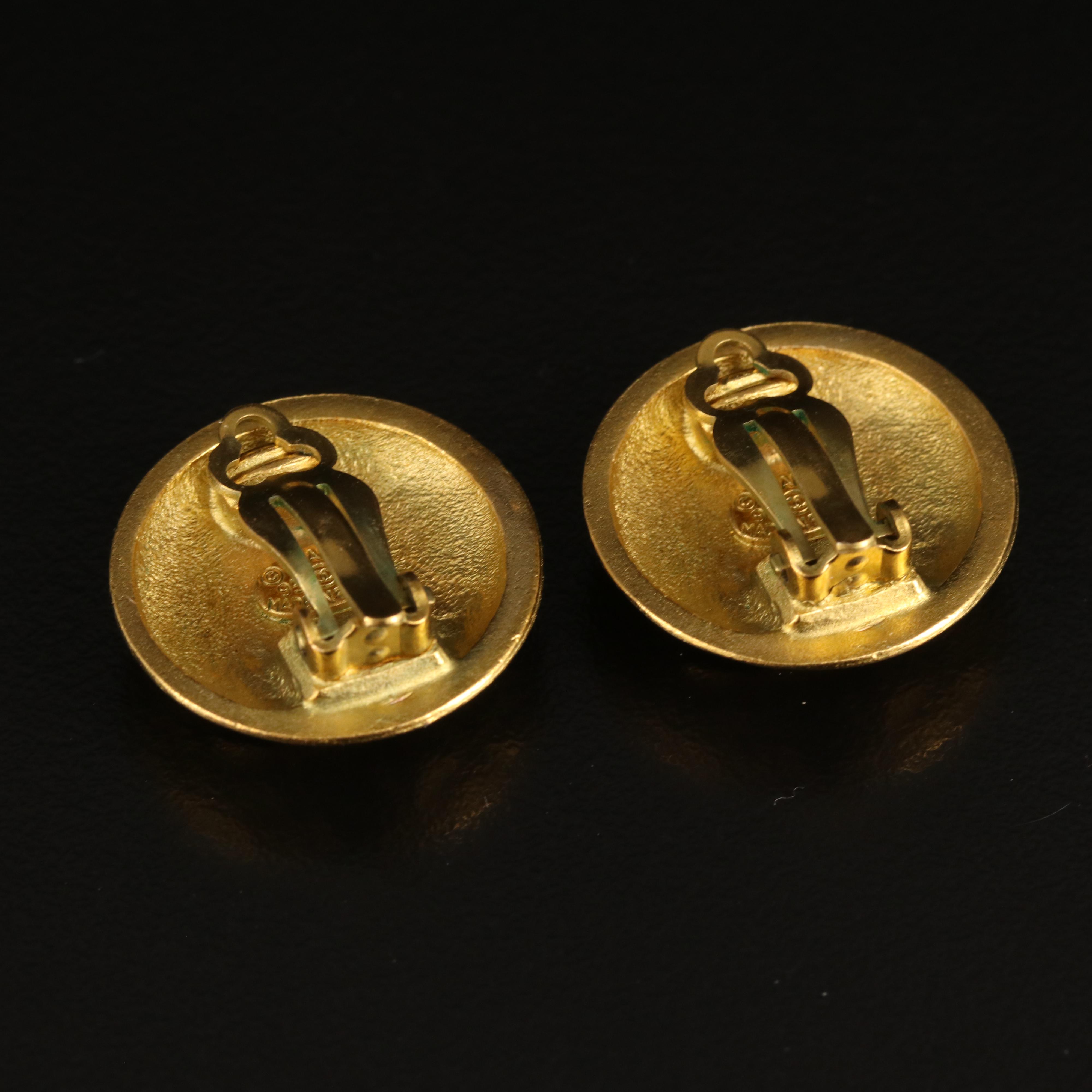 Chanel Logo Faceted Dome Earrings