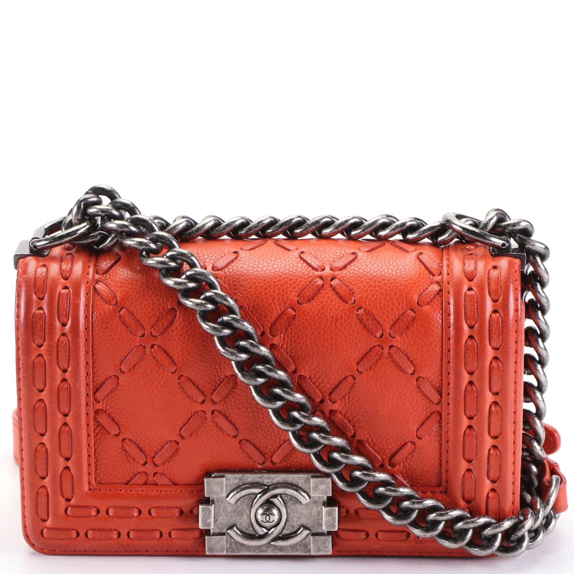 Chanel Small Boy Flap Bag in Whipstitch Caviar Leather