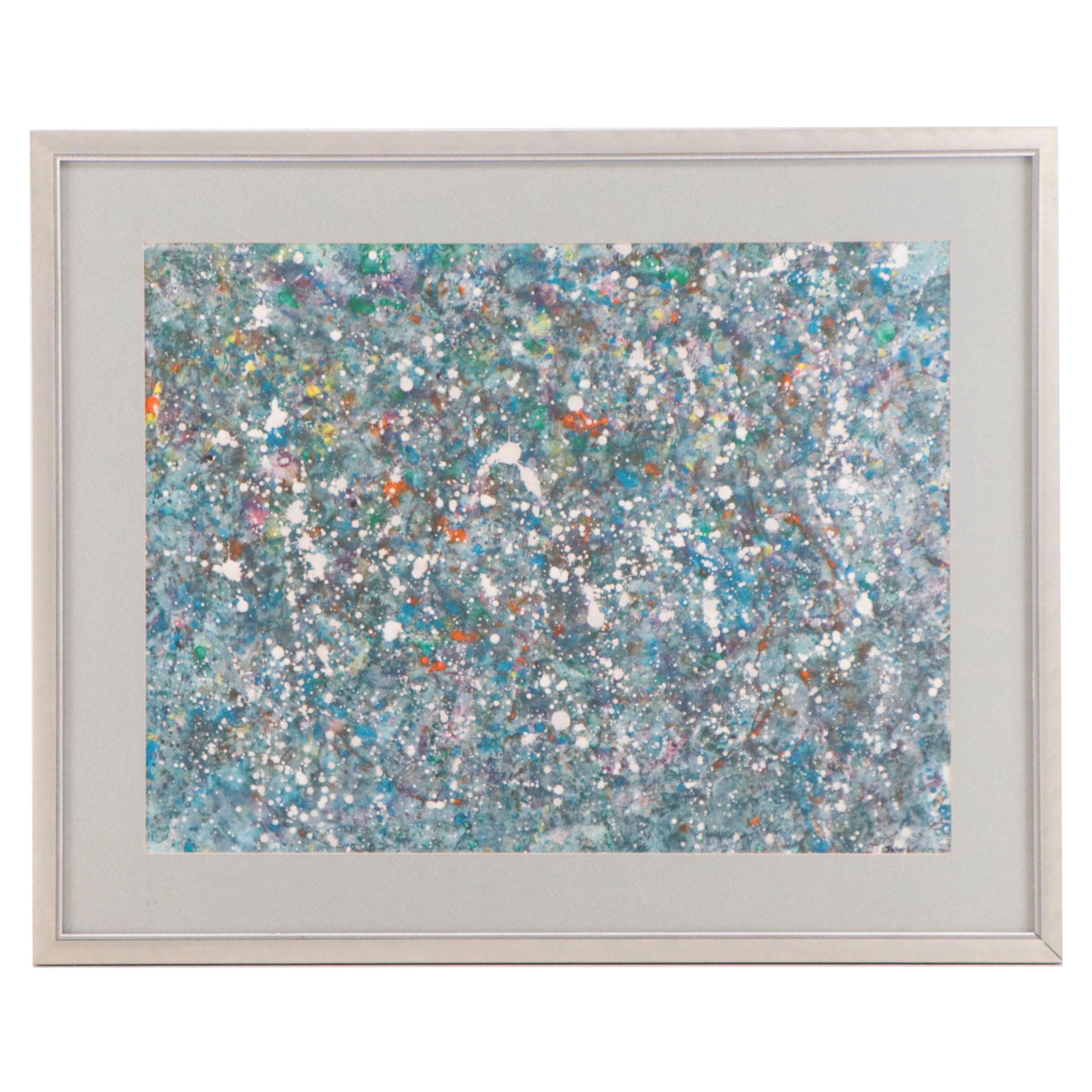 Abstract Expressionist Acrylic Painting, Late 20th Century