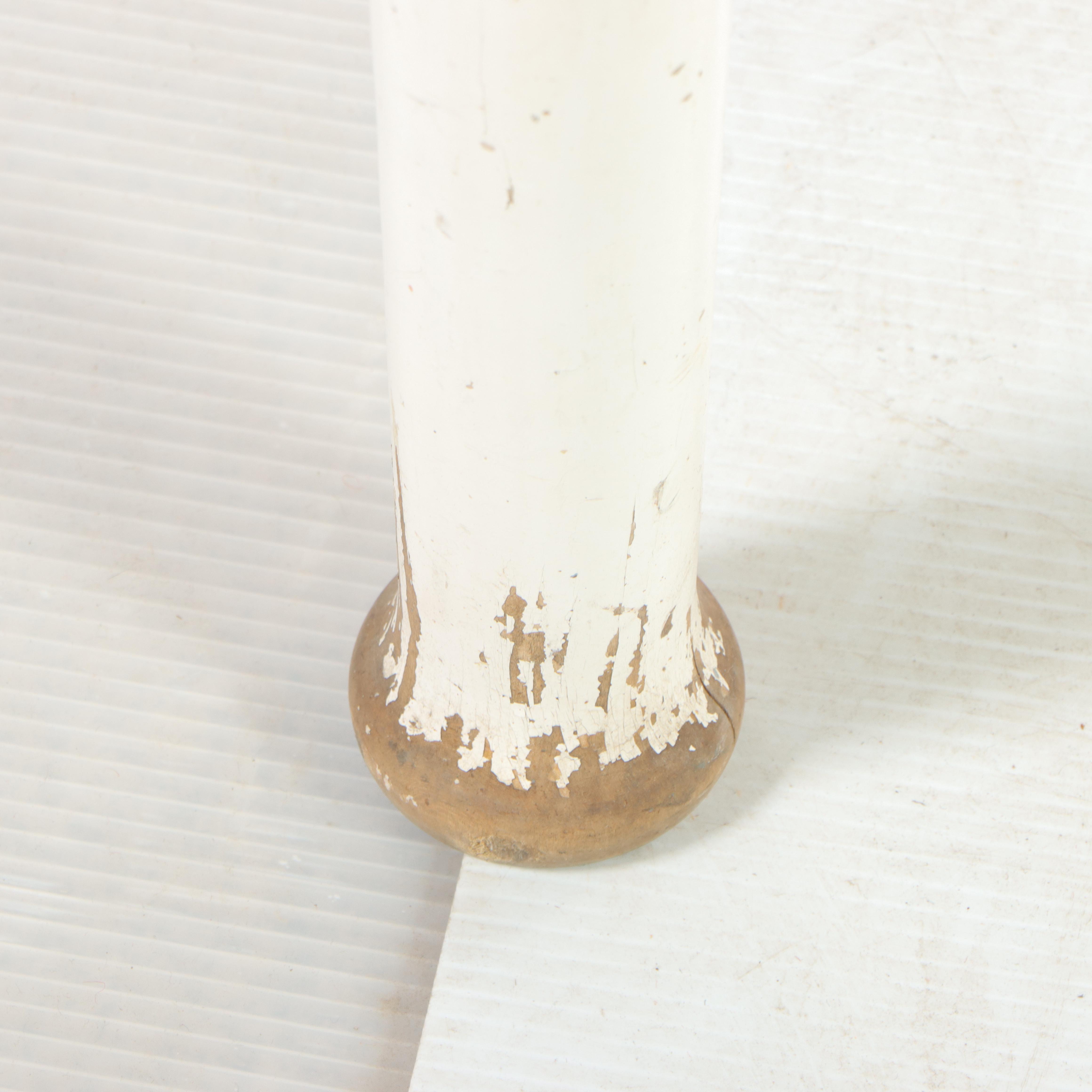 Late Victorian White-Painted and Maple Plank Top Dining Table, Late 19th Century