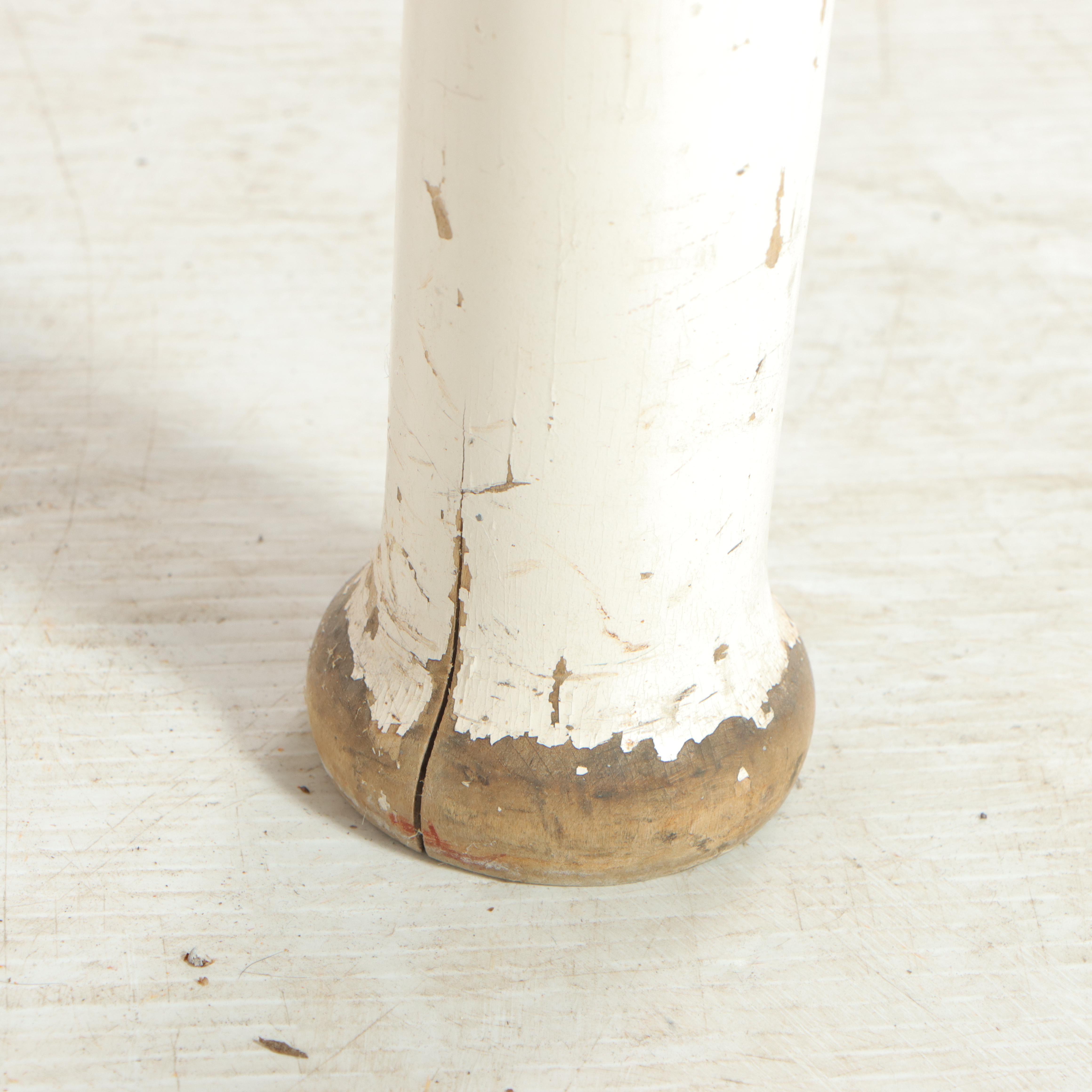 Late Victorian White-Painted and Maple Plank Top Dining Table, Late 19th Century