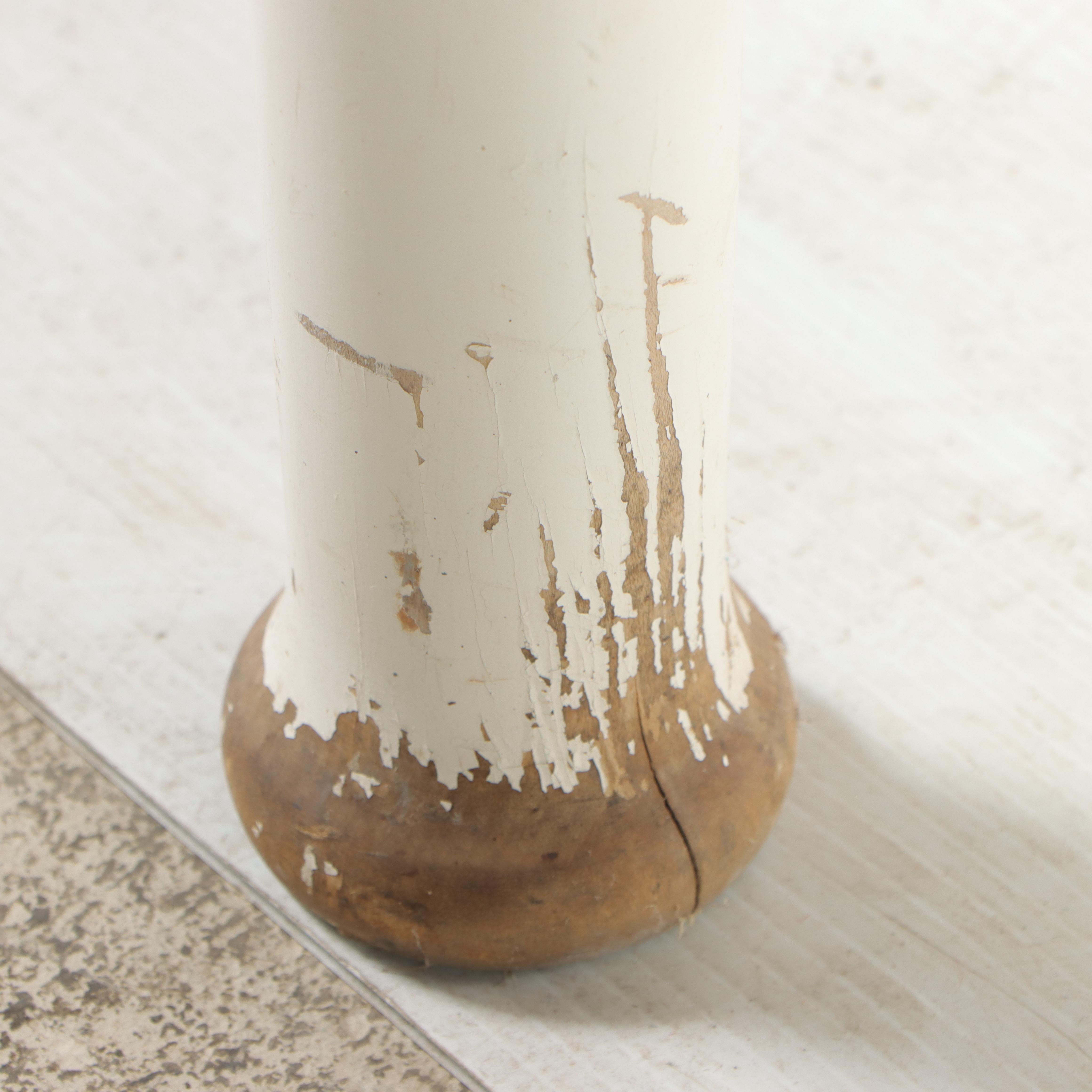 Late Victorian White-Painted and Maple Plank Top Dining Table, Late 19th Century