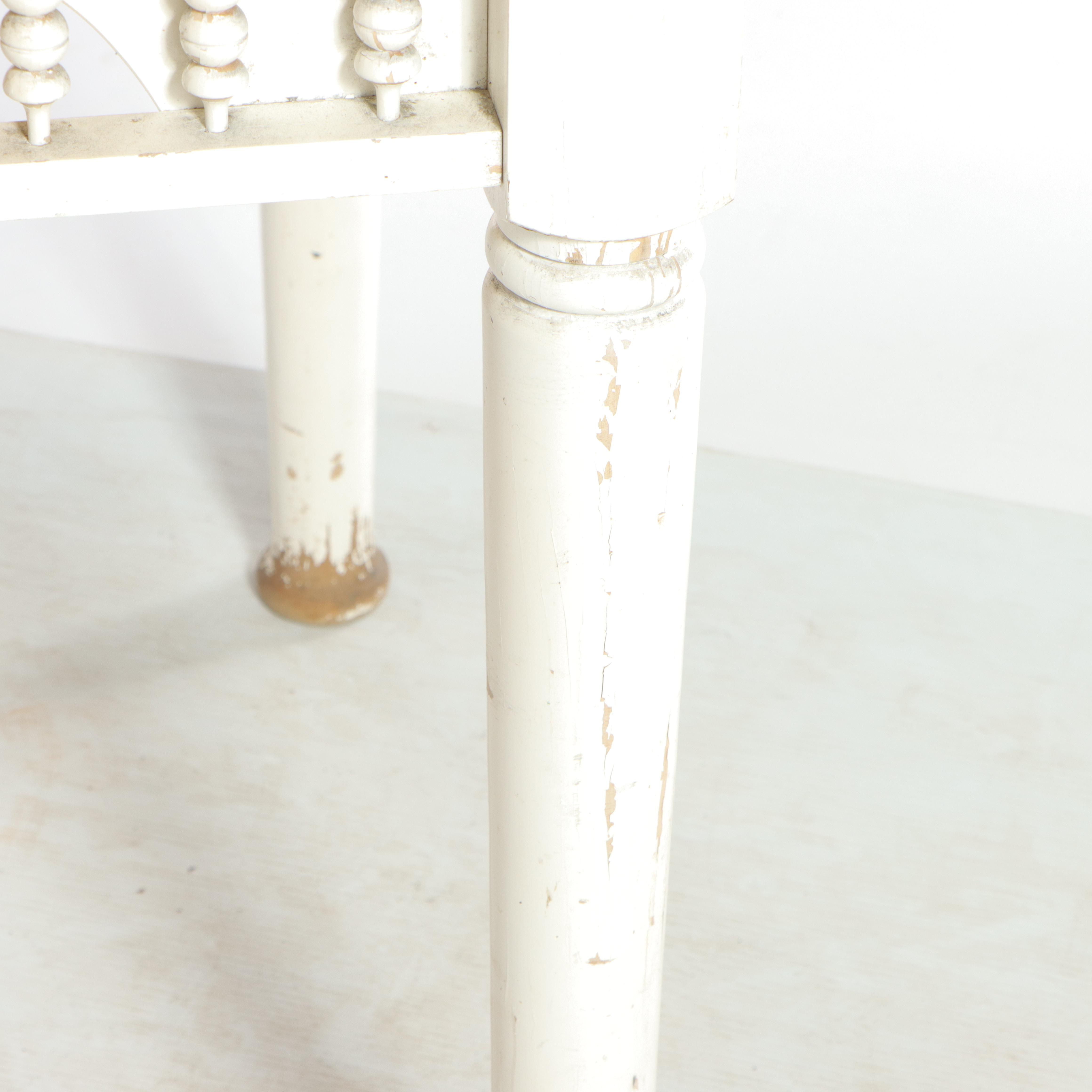 Late Victorian White-Painted and Maple Plank Top Dining Table, Late 19th Century