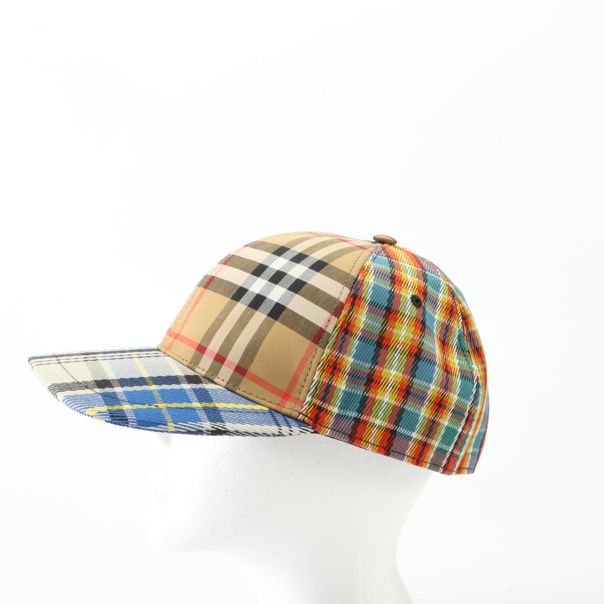 Burberry Baseball Cap in Vintage Check and Mixed Tartan Plaid Textiles, NWT